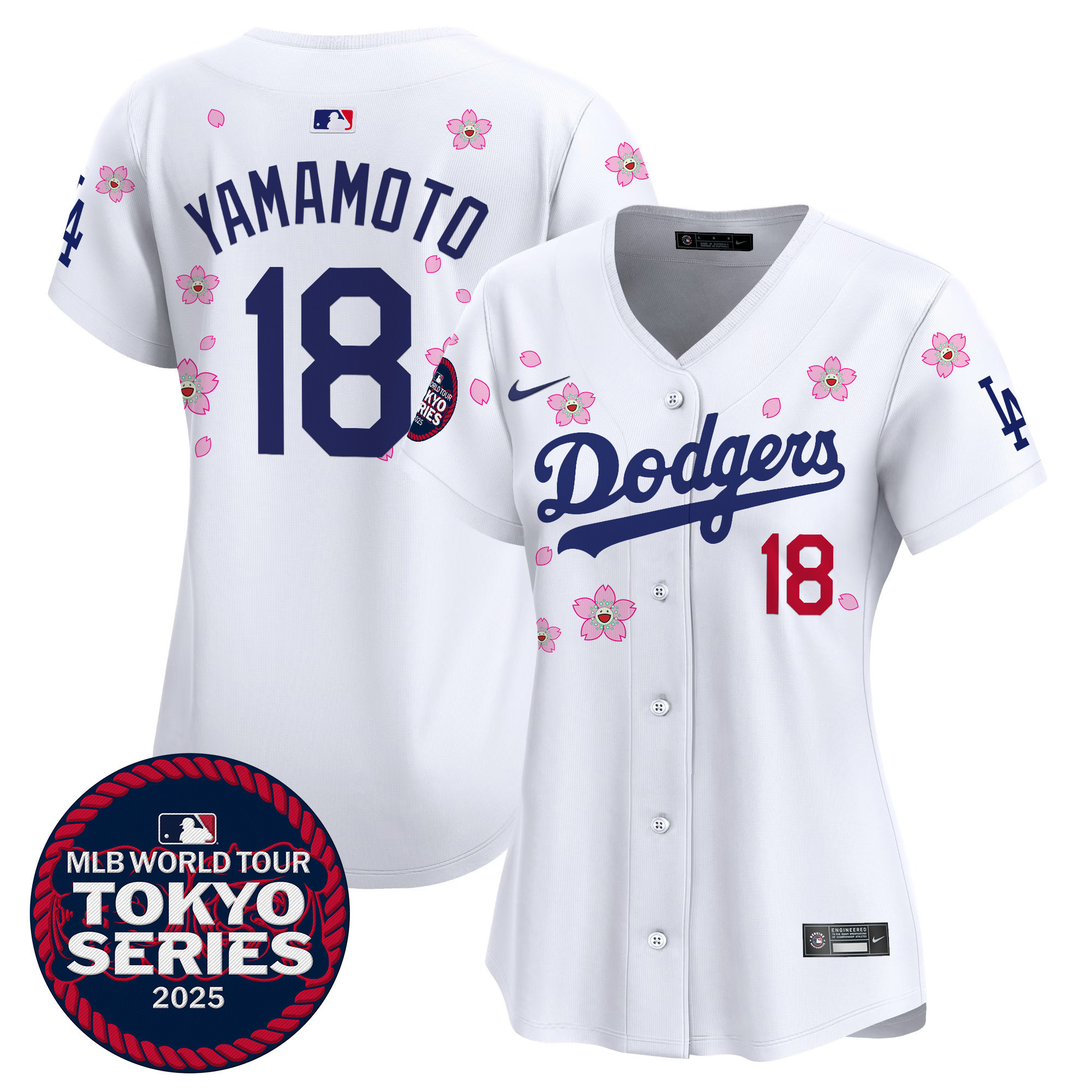 Yamamoto Women's Los Angeles Dodgers Tokyo Series 2025 Vapor Premier Limited White Jersey - Stitched