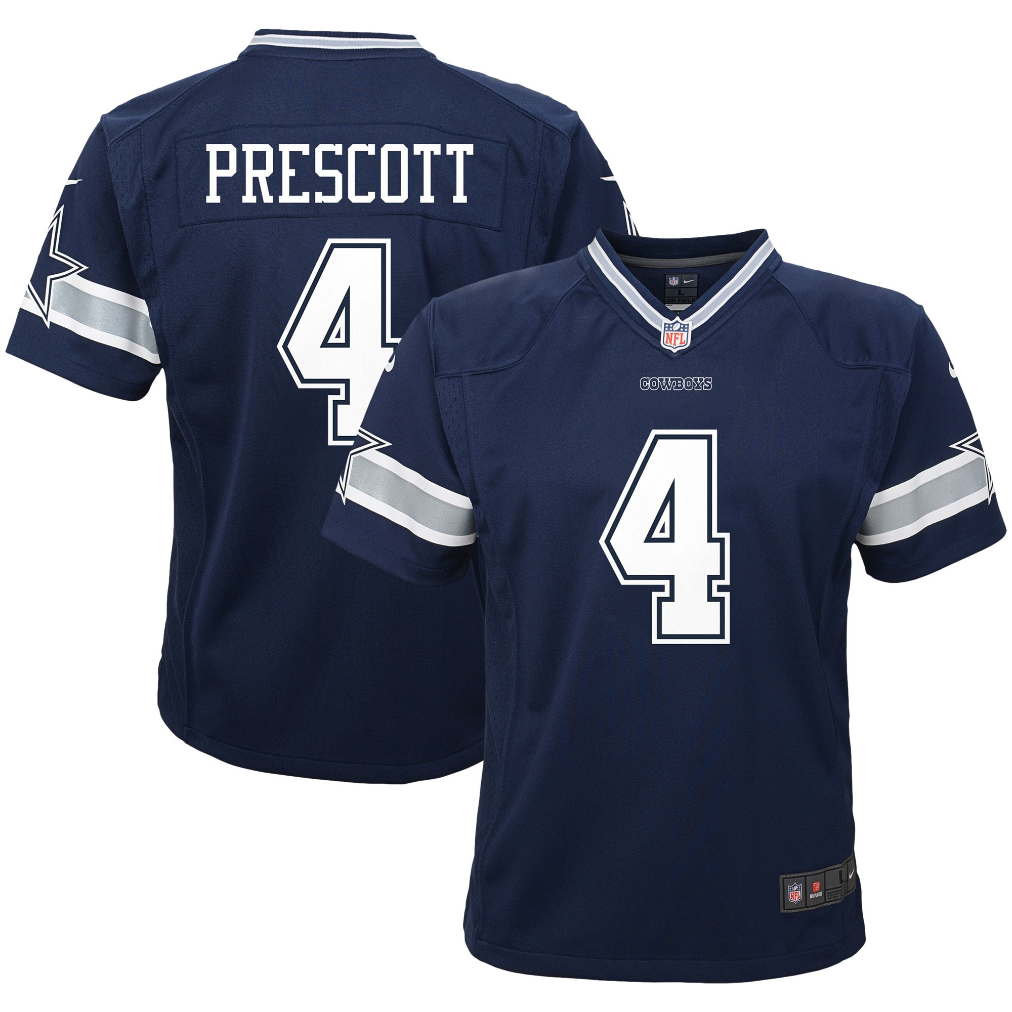 Youth's Dak Prescott Dallas Cowboys Navy Jersey - All Stitched