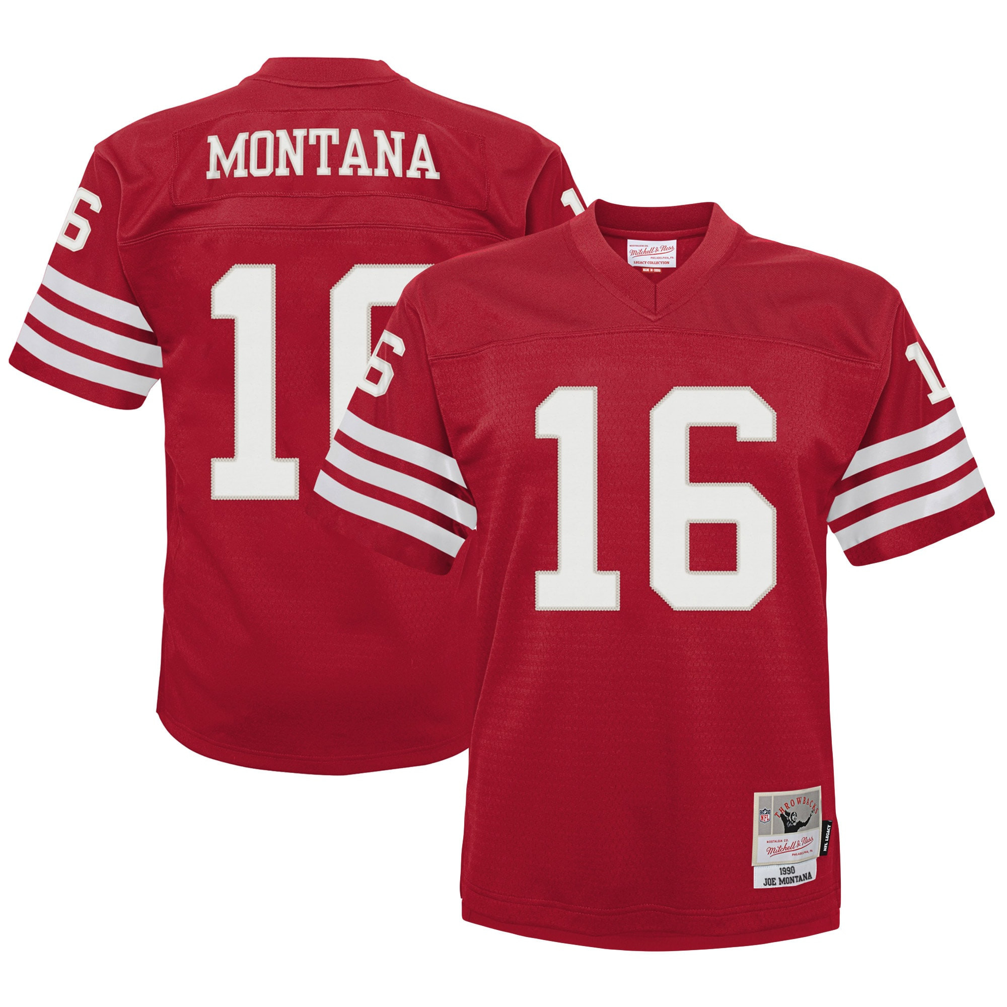 Youth's Joe Montana San Francisco 49ers Red Jersey - All Stitched