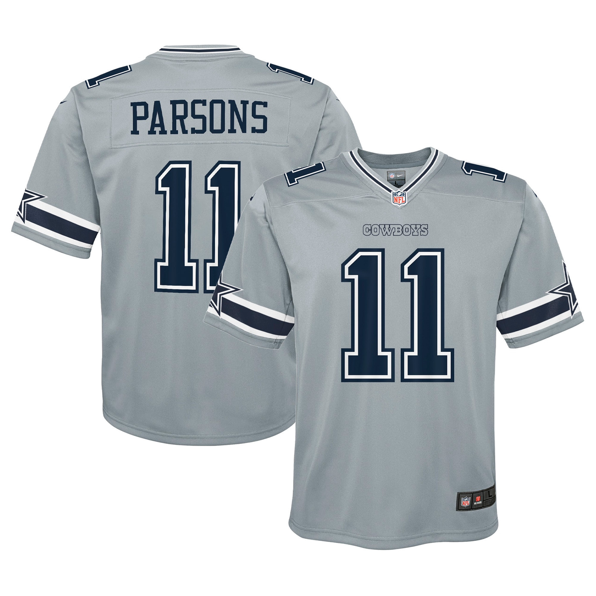 Youth's Micah Parsons Dallas Cowboys Gray Jersey - All Stitched