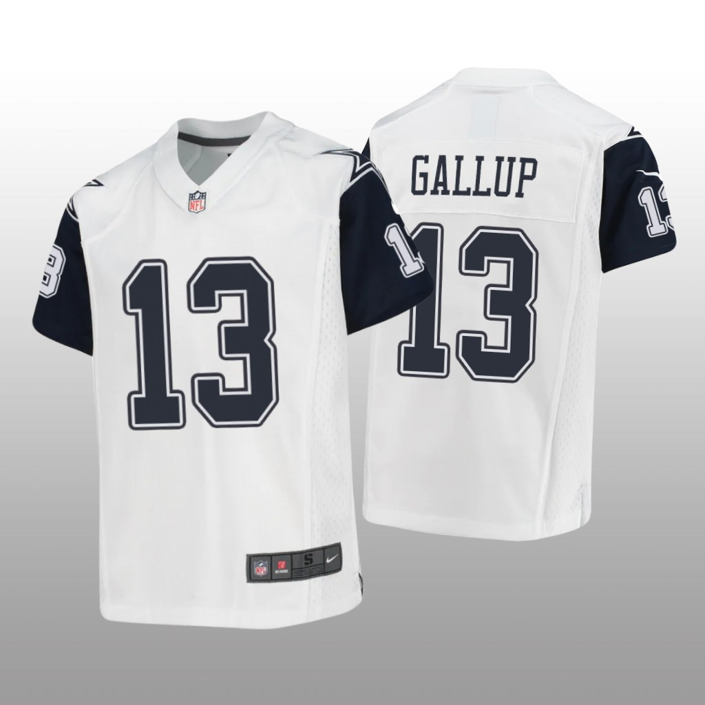 Youth's Michael Gallup Dallas Cowboys White/Navy Jersey - All Stitched