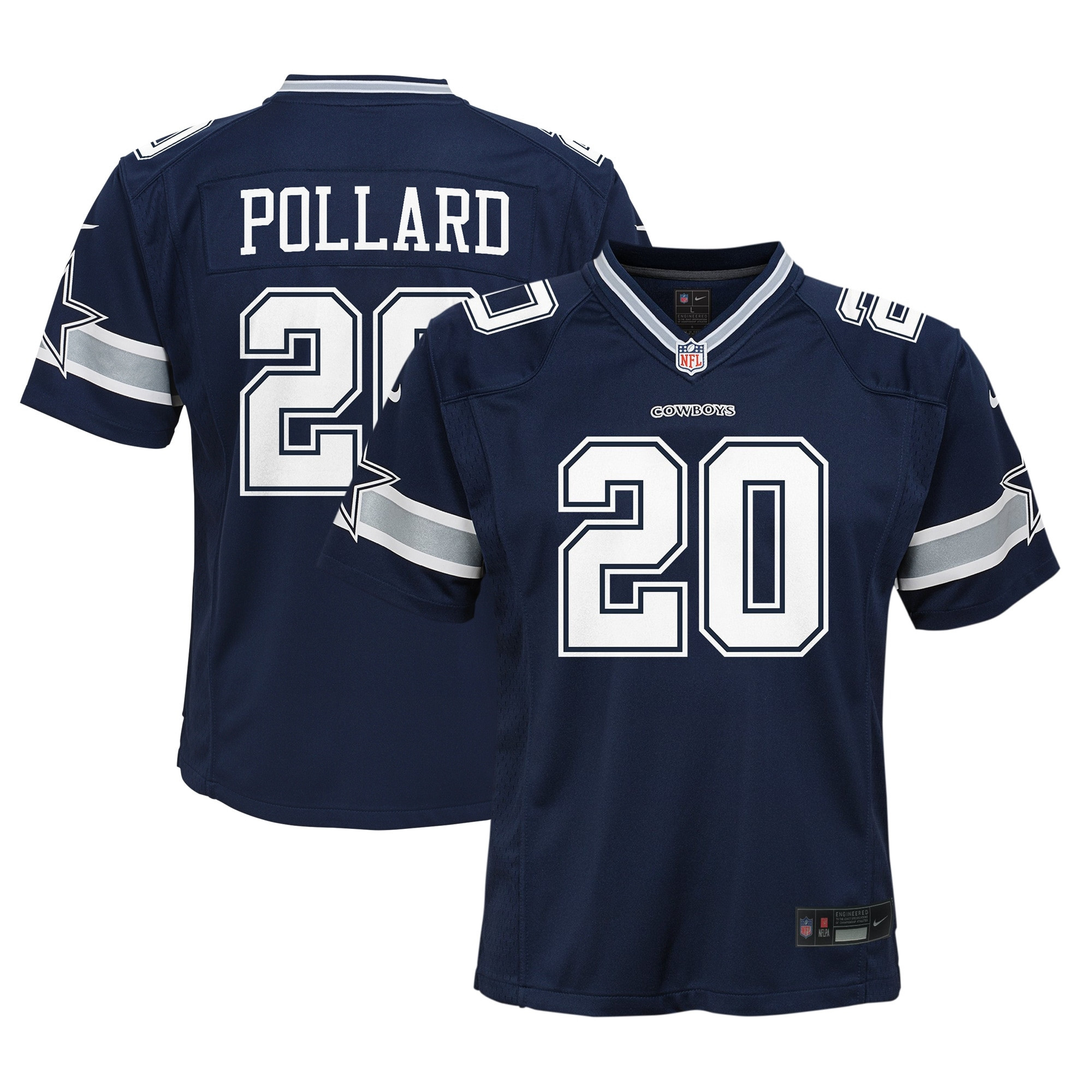 Youth's Tony Pollard Dallas Cowboys Navy Jersey - All Stitched