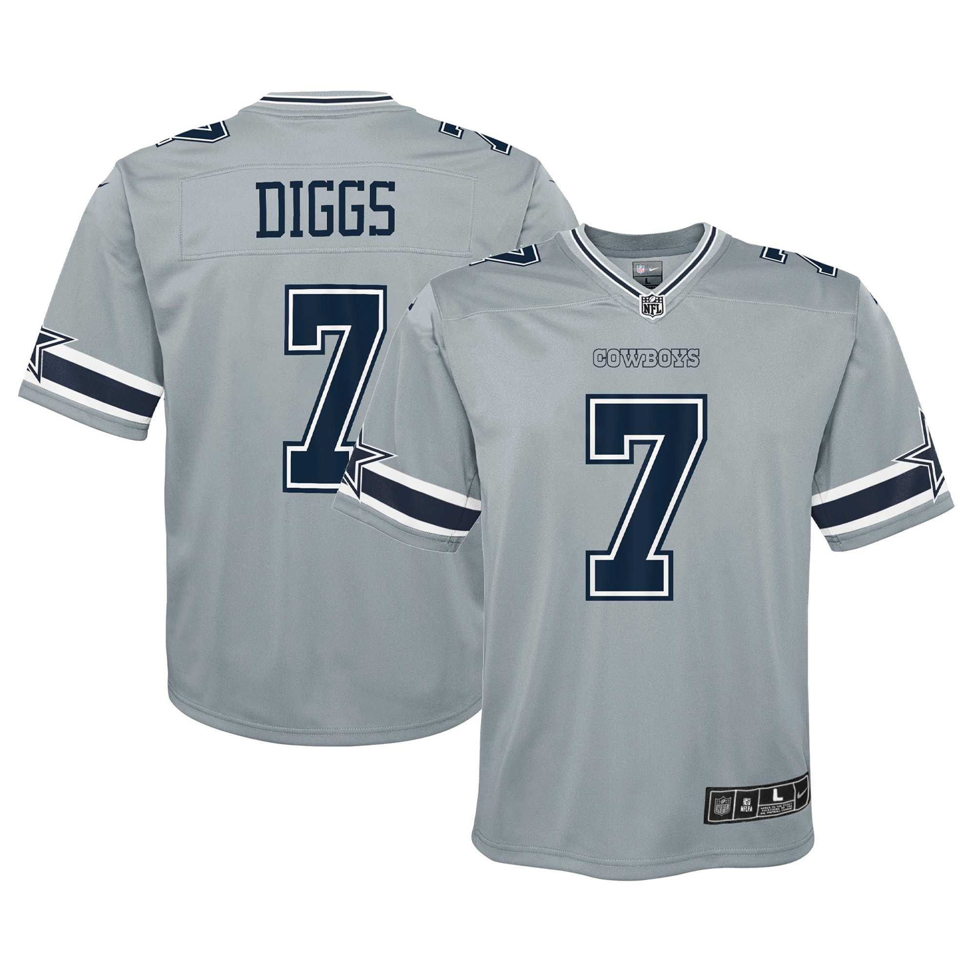 Youth's Trevon Diggs Dallas Cowboys Gray Jersey - All Stitched