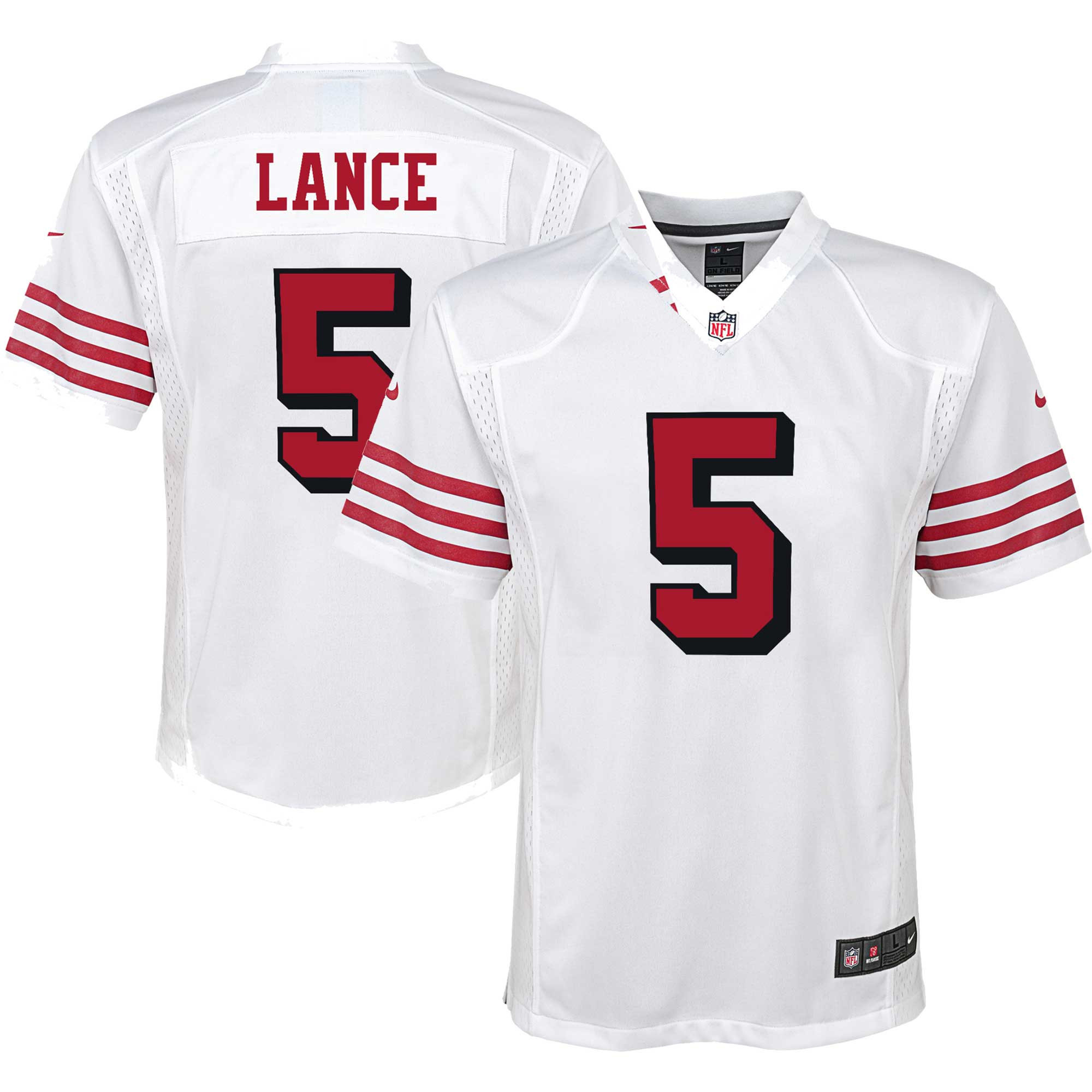 Youth's Trey Lance San Francisco 49ers White Jersey - All Stitched