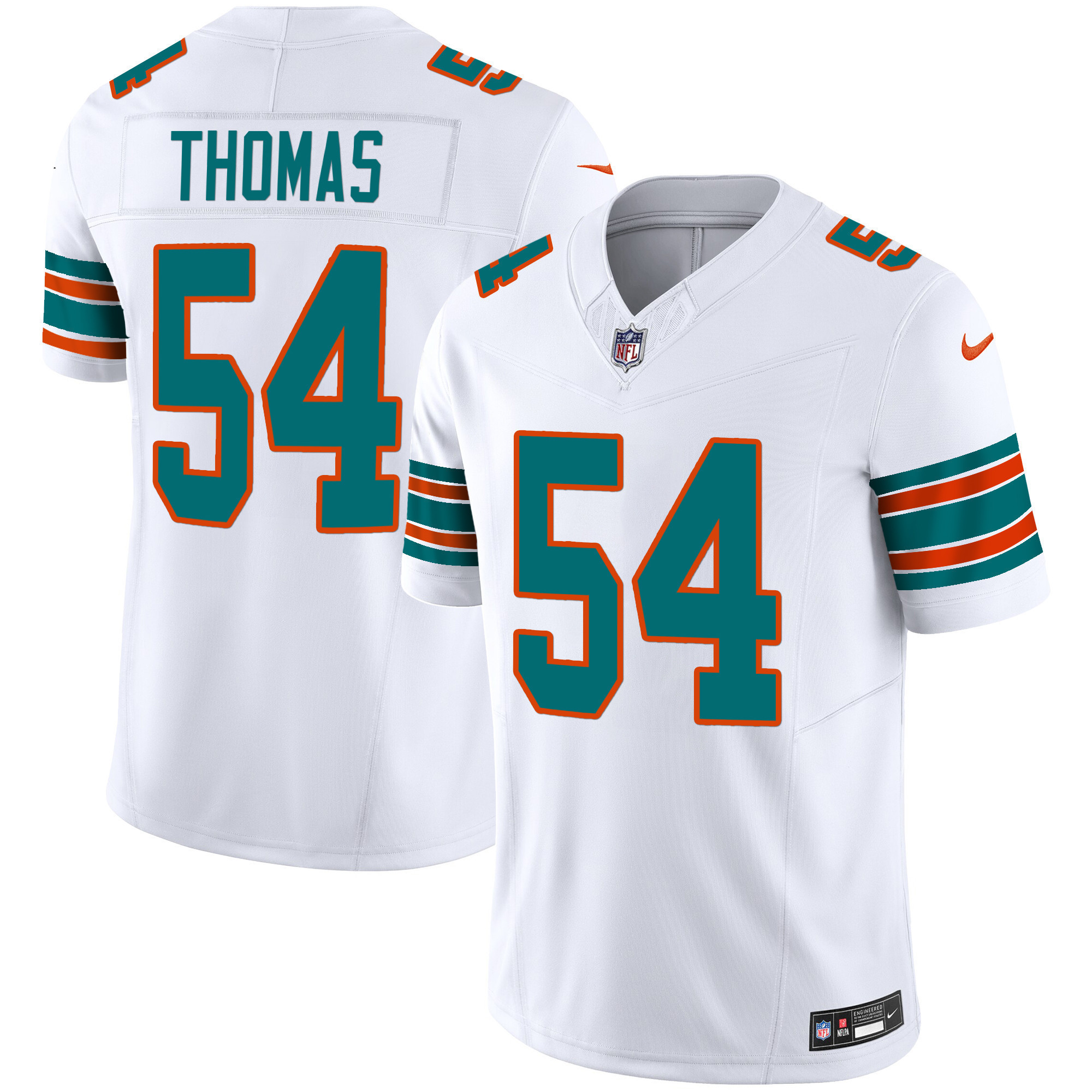 Zach Thomas Men's Miami Dolphins Vapor Limited Alternate White Jersey - All Stitched