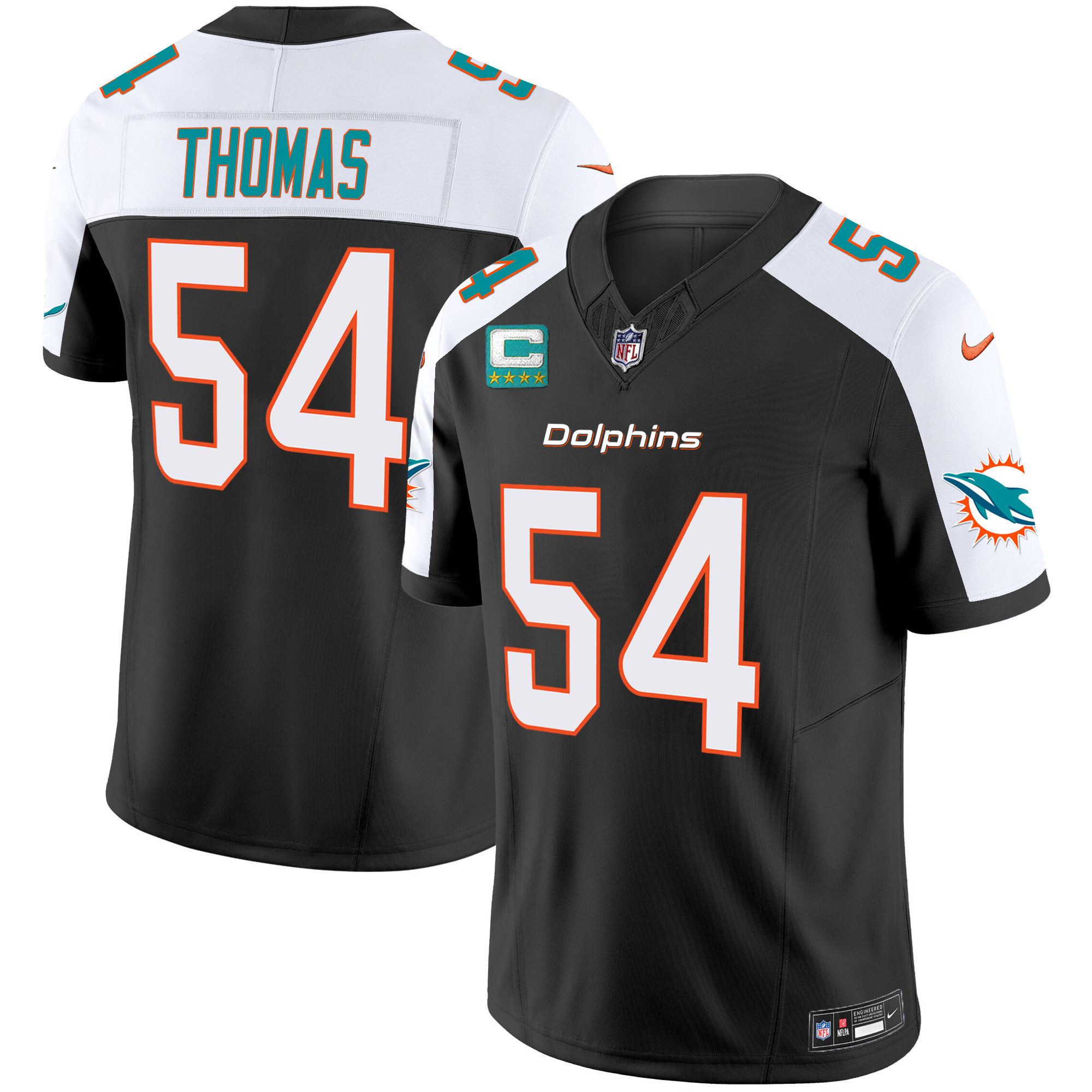 Zach Thomas Men's Miami Dolphins Vapor Limited Black Alternate Jersey - All Stitched
