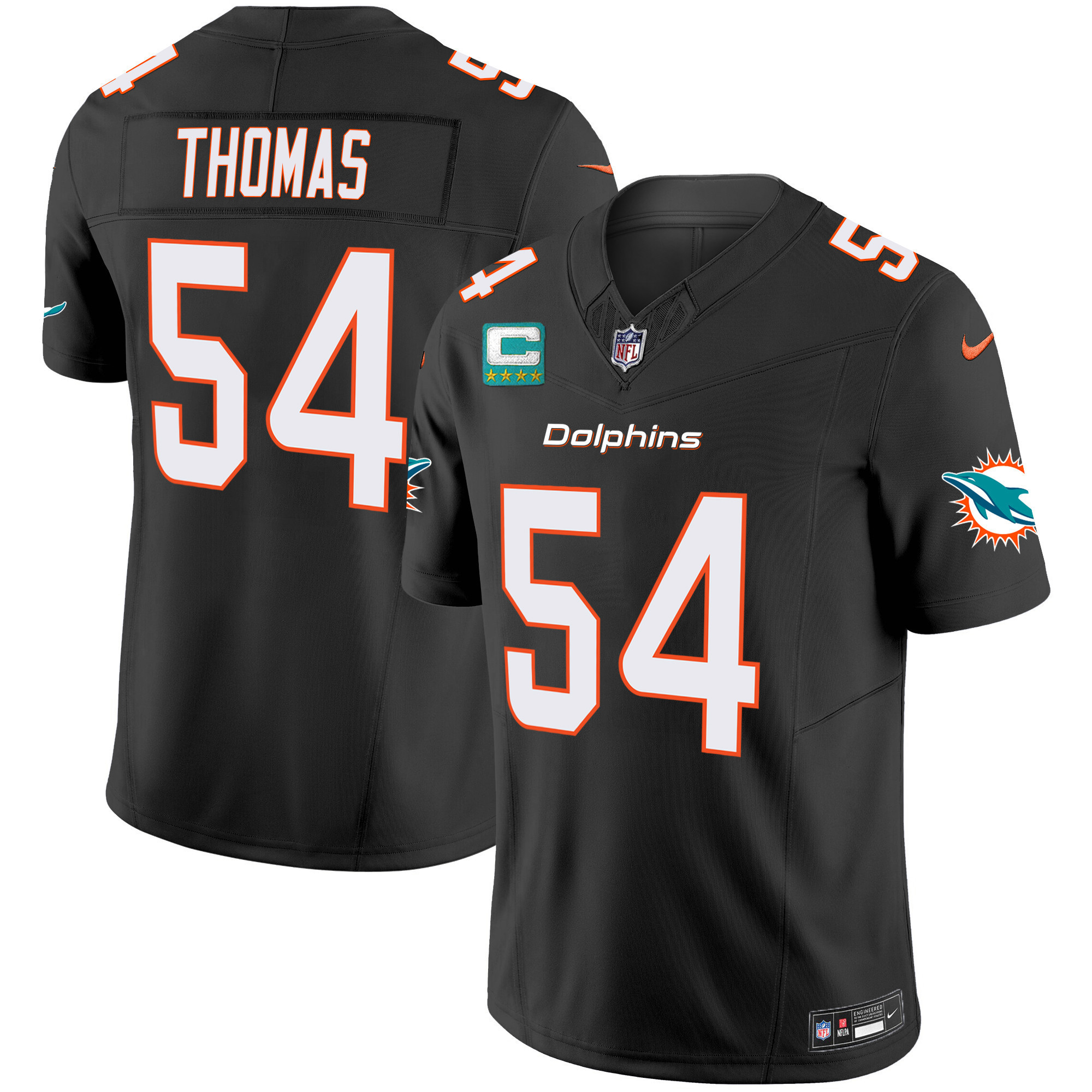 Zach Thomas Men's Miami Dolphins Vapor Limited Black Jersey - All Stitched