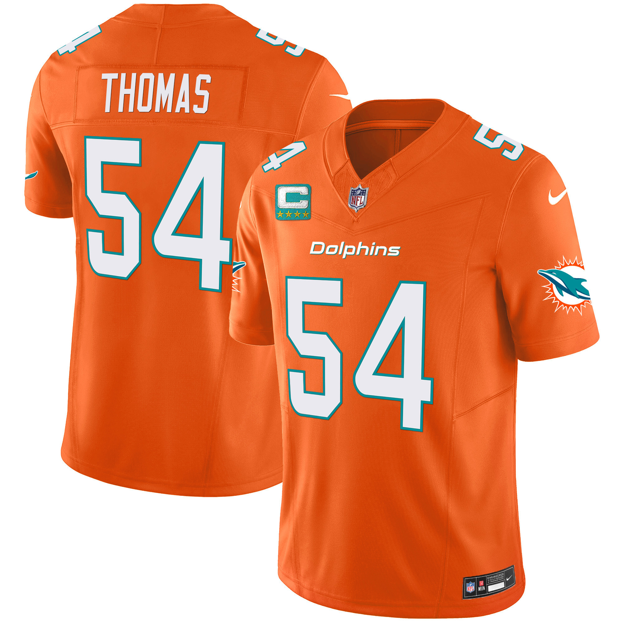 Zach Thomas Men's Miami Dolphins Vapor Limited Orange Jersey - All Stitched