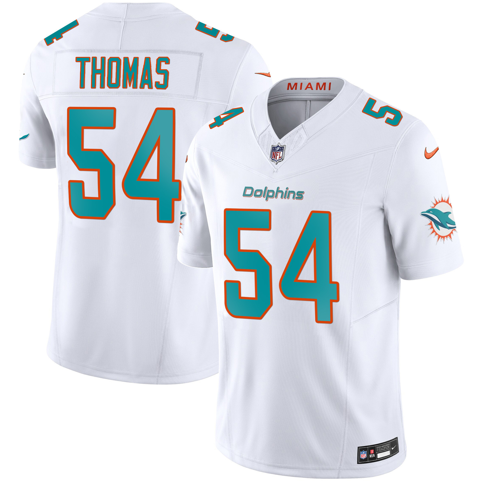 Zach Thomas Men's Miami Dolphins Vapor Limited White Jersey - All Stitched