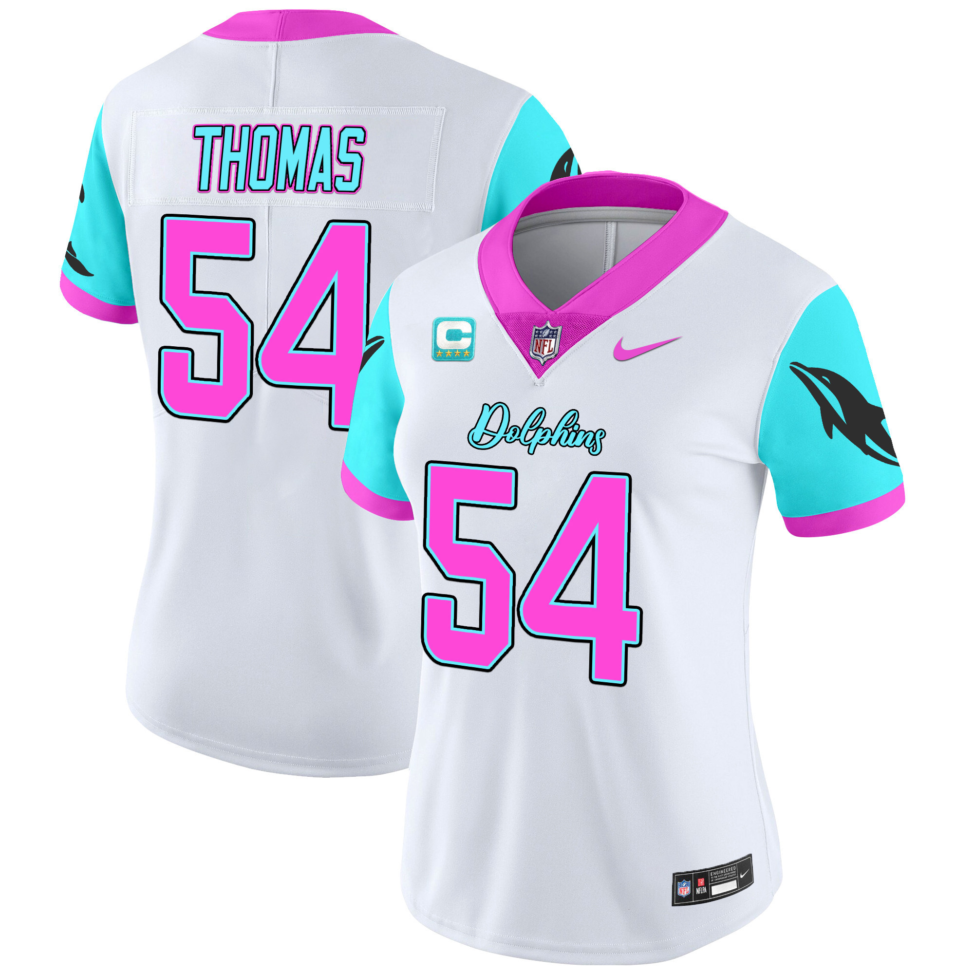 Zach Thomas Women's Miami Dolphins Miami Vice Vapor Limited White Jersey - All Stitched
