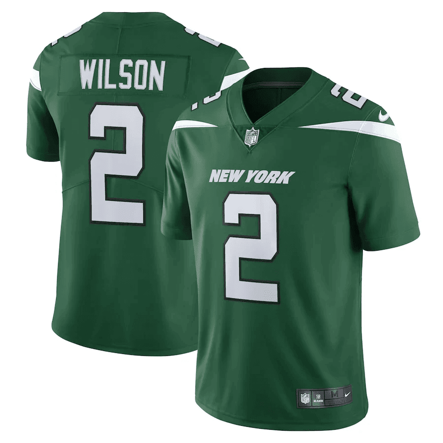Zach Wilson Men's New York Jets Black Gold & White Gold Vapor Limited - All Stitched Game Jersey - All Stitched