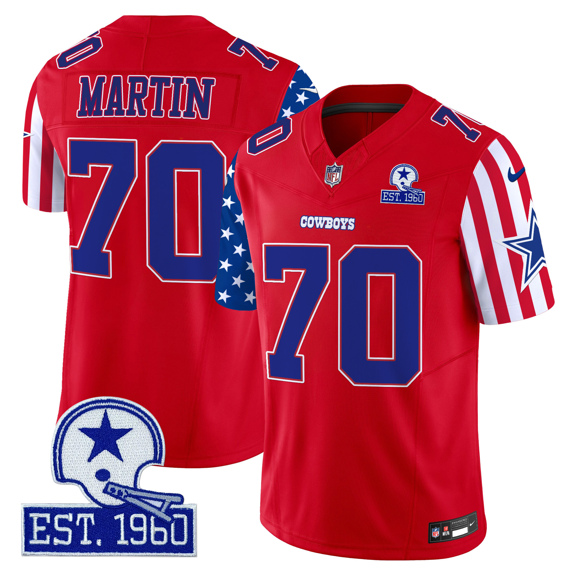 Zack Martin Men's Dallas Cowboys American Style Vapor Limited Red Jersey - All Stitched