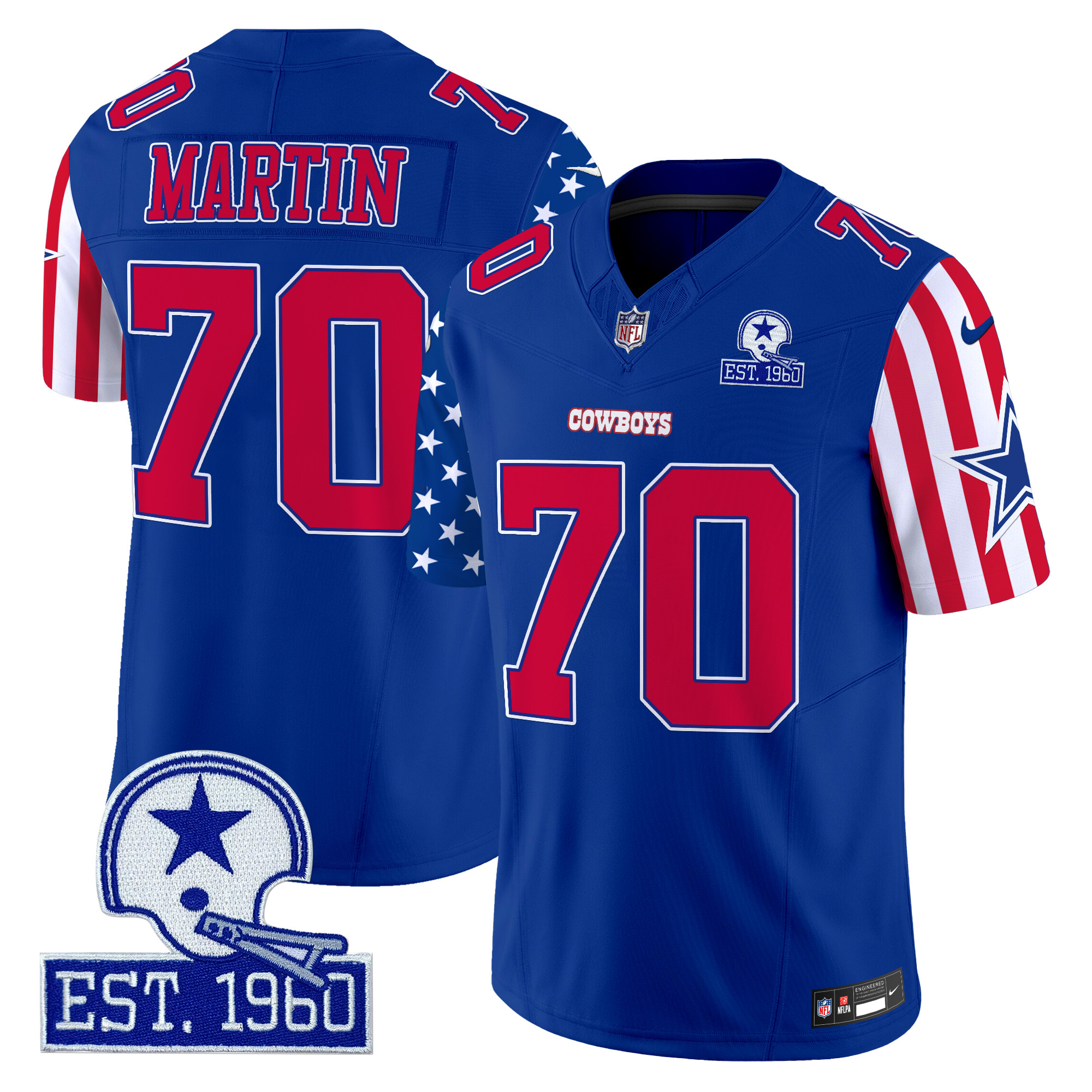 Zack Martin Men's Dallas Cowboys American Style Vapor Limited Royal Jersey - All Stitched