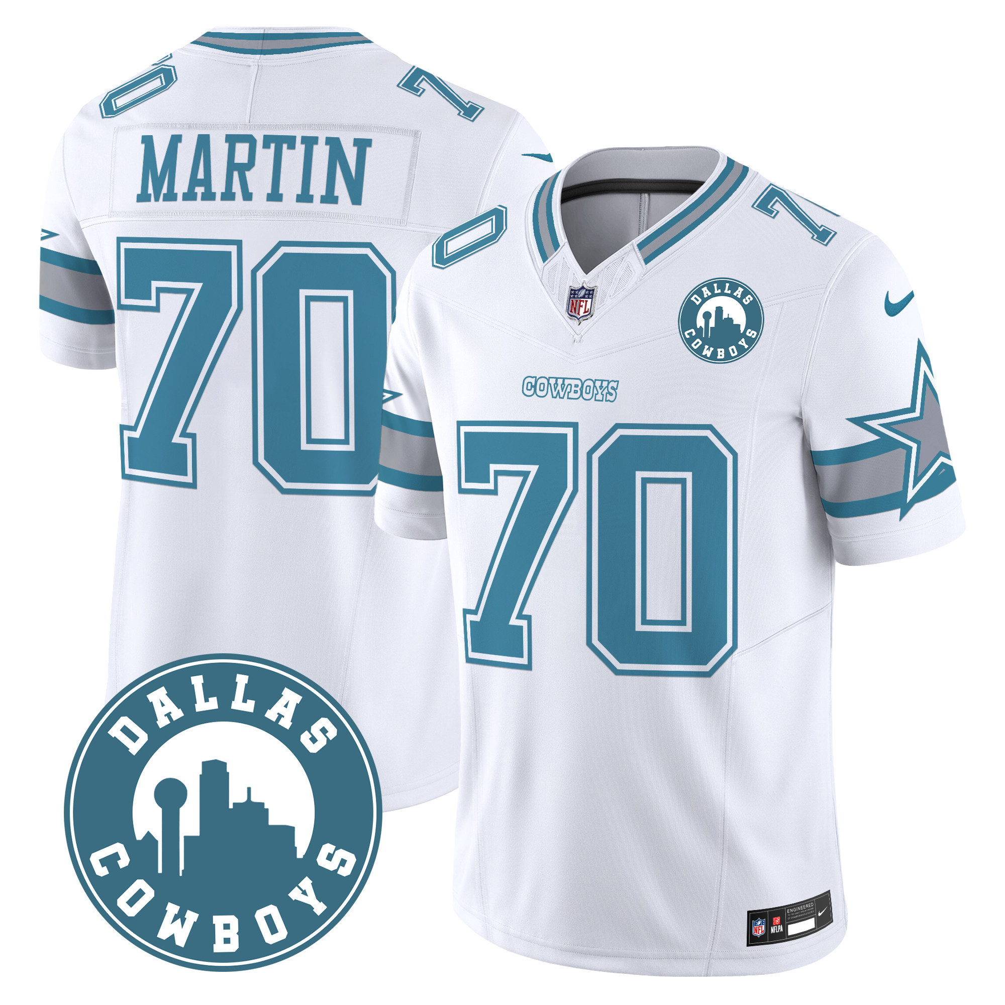 Zack Martin Men's Dallas Cowboys "Dallas City" Patch Vapor Limited Heritage Jersey - All Stitched
