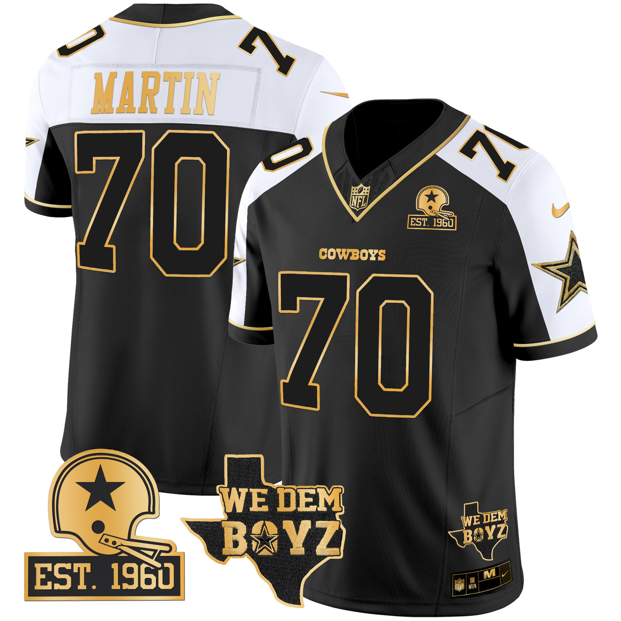 Zack Martin Men's Dallas Cowboys Est. 1960 & We Dem Boyz Patch Gold Vapor Limited Alternate Jersey - All Stitched