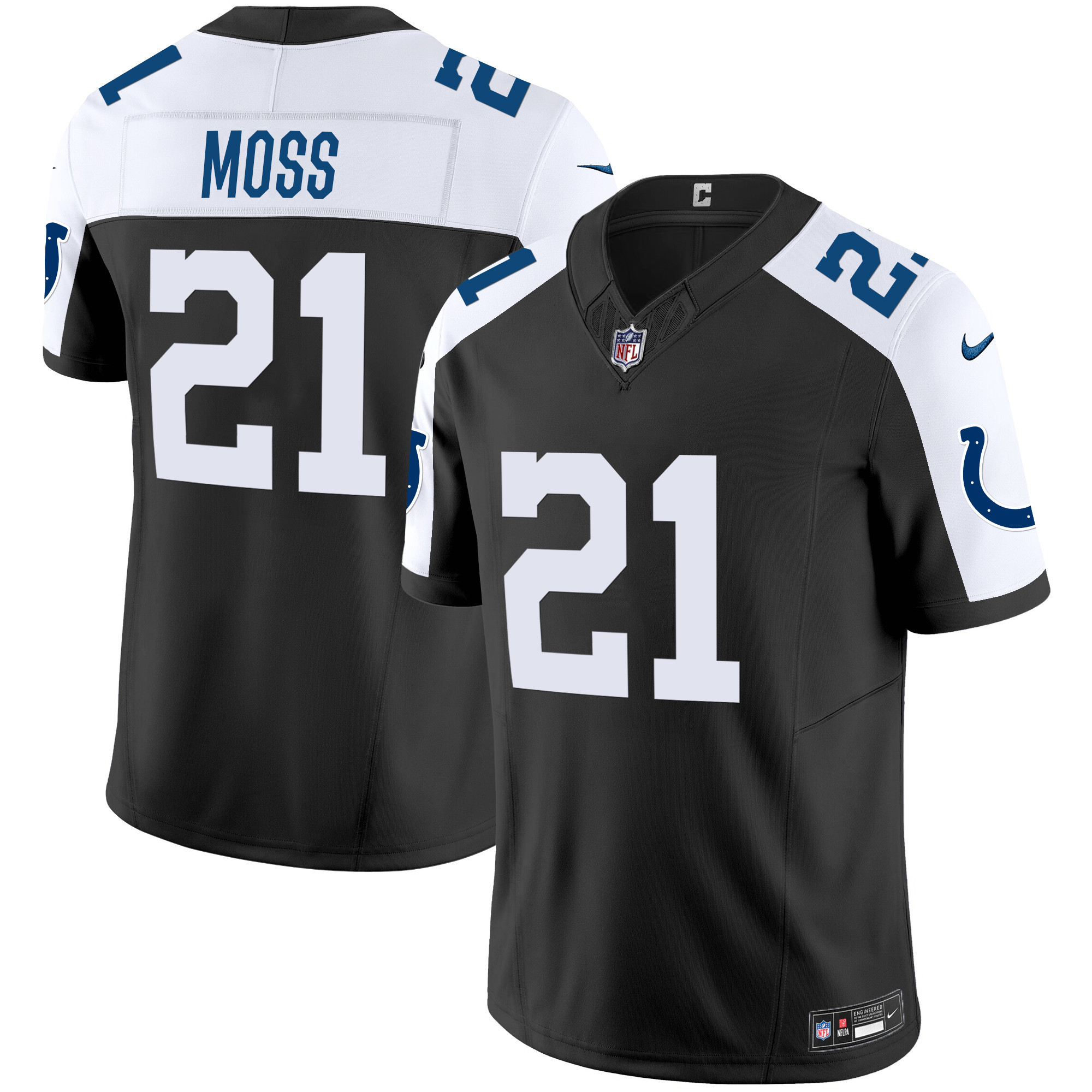 Zack Moss Men's Indianapolis Colts Vapor Limited Black Alternate Jersey - All Stitched