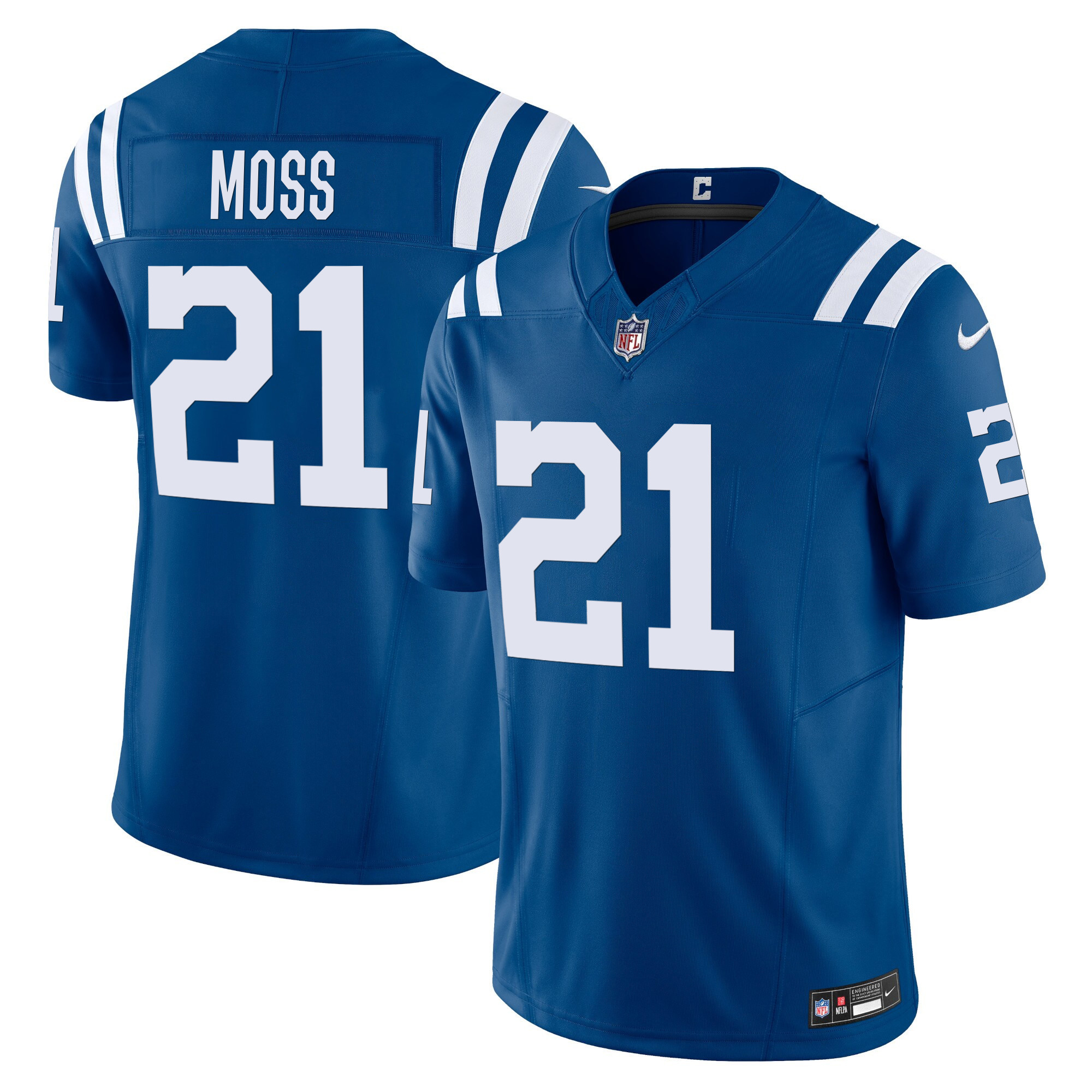 Zack Moss Men's Indianapolis Colts Vapor Limited Royal Jersey - All Stitched