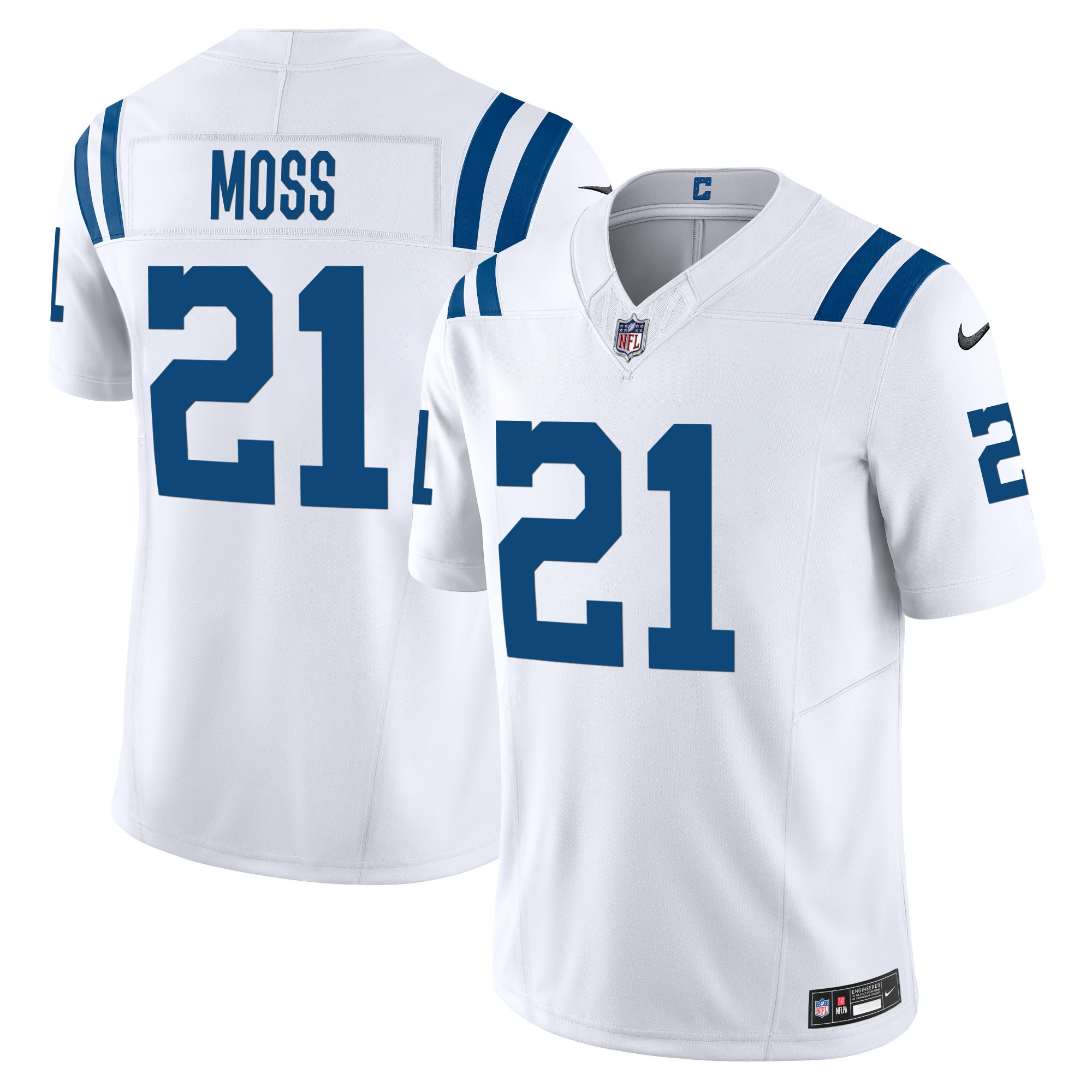 Zack Moss Men's Indianapolis Colts Vapor Limited White Jersey - All Stitched