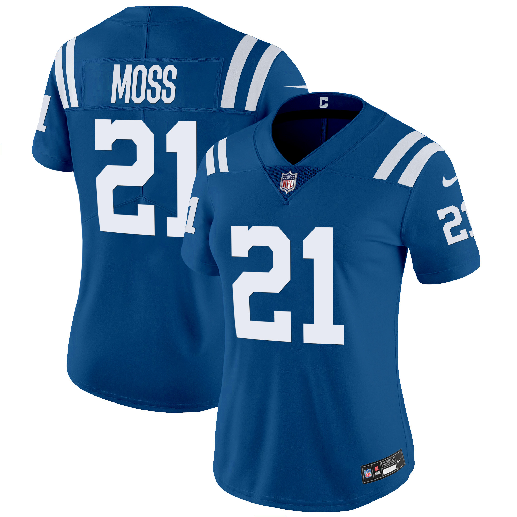 Zack Moss Women's Indianapolis Colts Vapor Limited Royal Jersey - All Stitched