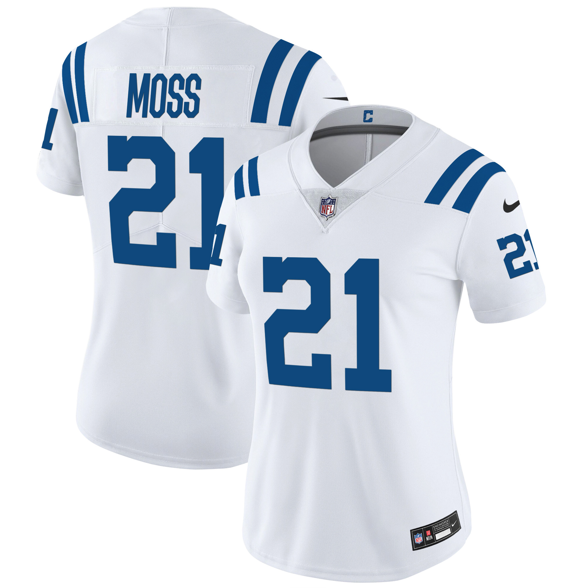Zack Moss Women's Indianapolis Colts Vapor Limited White Jersey - All Stitched