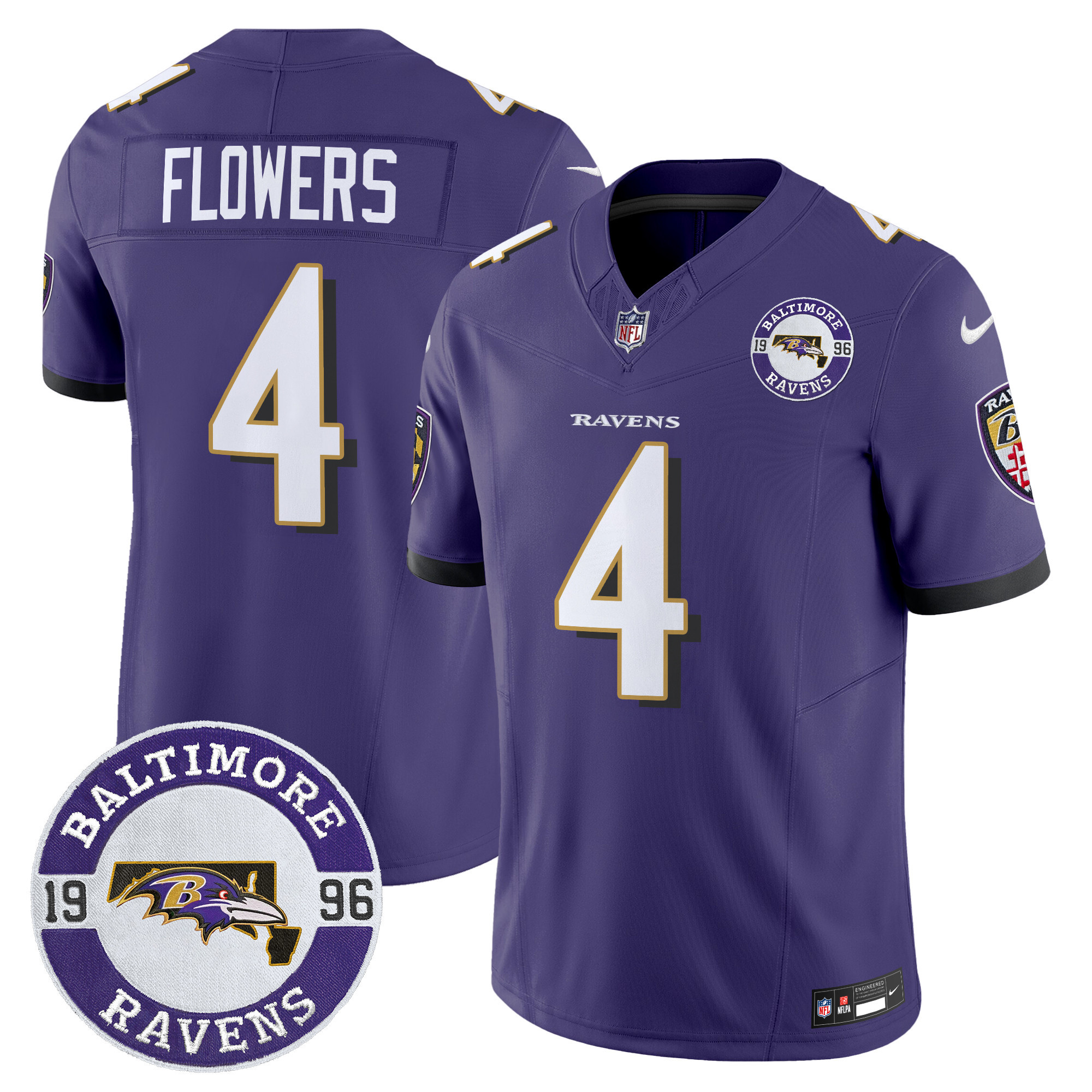 Zay Flowers Men's Baltimore Ravens 2024 Vapor Limited Purple Jersey - All Stitched
