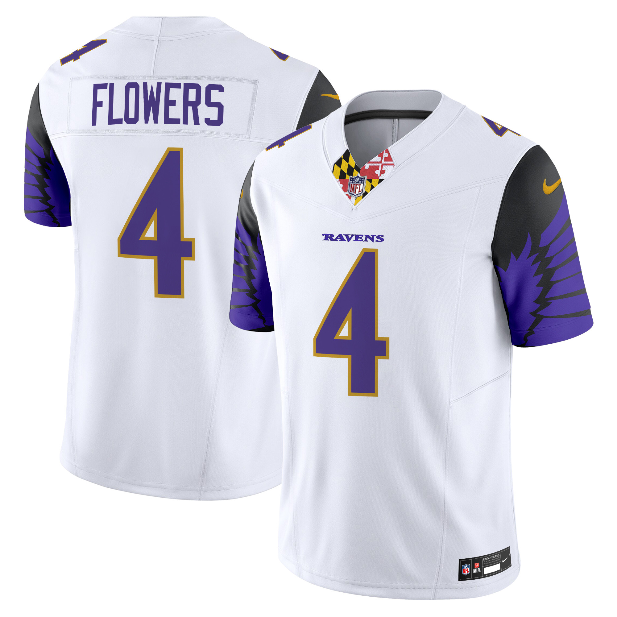 Zay Flowers Men's Baltimore Ravens Special Vapor Limited White Jersey - All Stitched