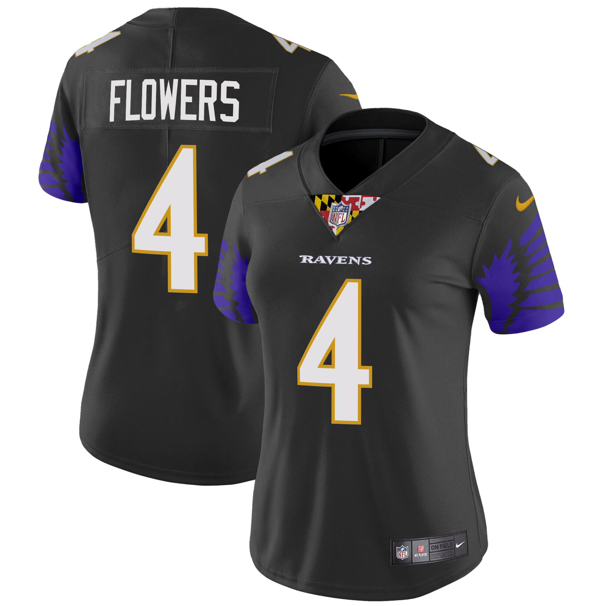 Zay Flowers Women's Baltimore Ravens Special Vapor Limited Black Jersey - All Stitched