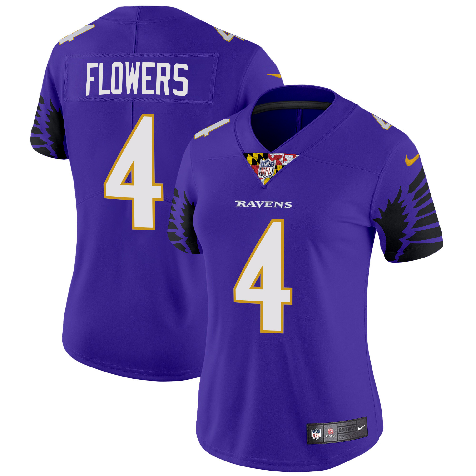 Zay Flowers Women's Baltimore Ravens Special Vapor Limited Purple Jersey - All Stitched