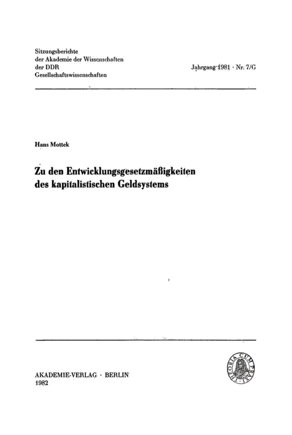 Zu den EntwicklungsgesetzmÃ¤ÃŸigkeiten des kapitalistischen Geldsystems 1st Edition â€“ PDF/EPUB Version Downloadable