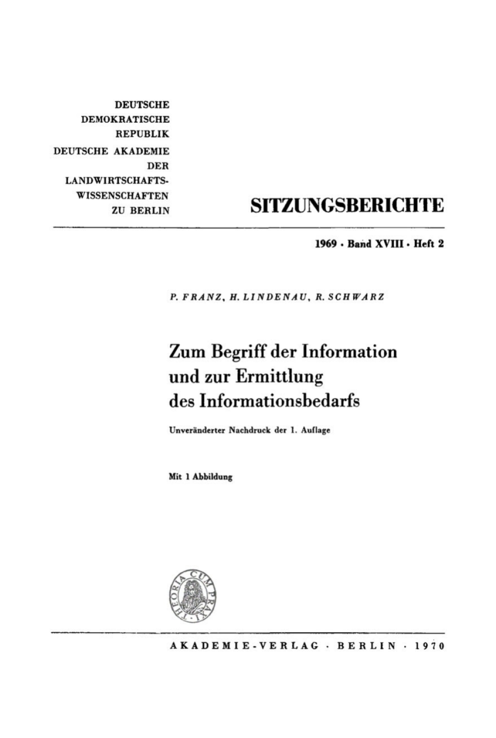 Zum Begriff der Information und zur Ermittlung des Informationsbedarfs 1st Edition â€“ PDF/EPUB Version Downloadable