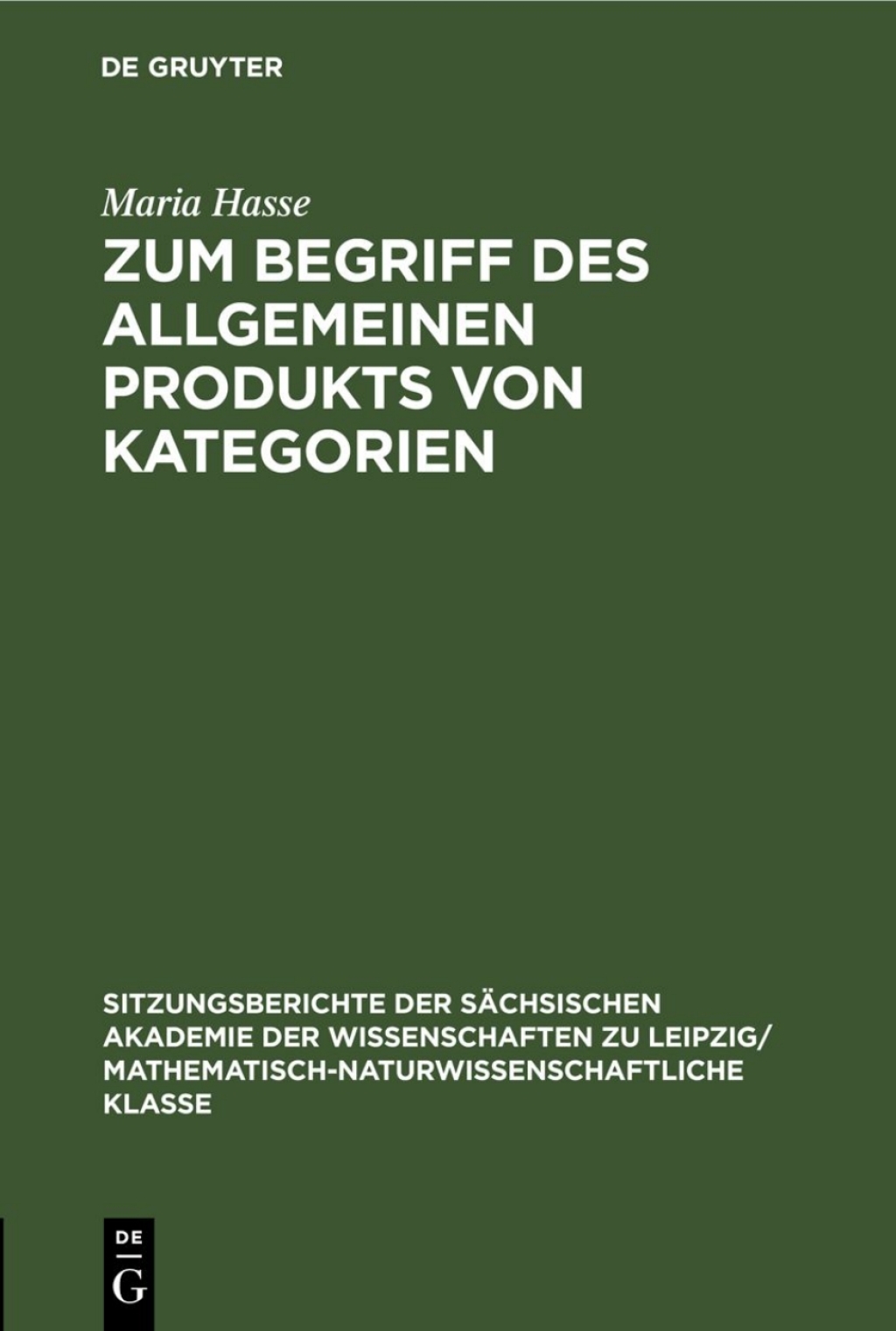 Zum Begriff des allgemeinen Produkts von Kategorien 1st Edition â€“ PDF/EPUB Version Downloadable