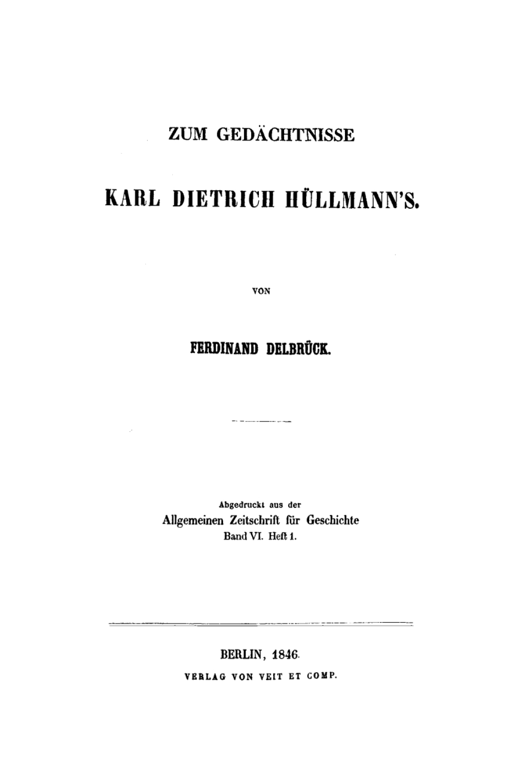 Zum GedÃ¤chtnisse Karl Dietrich HÃ¼llmanns 1st Edition â€“ PDF/EPUB Version Downloadable