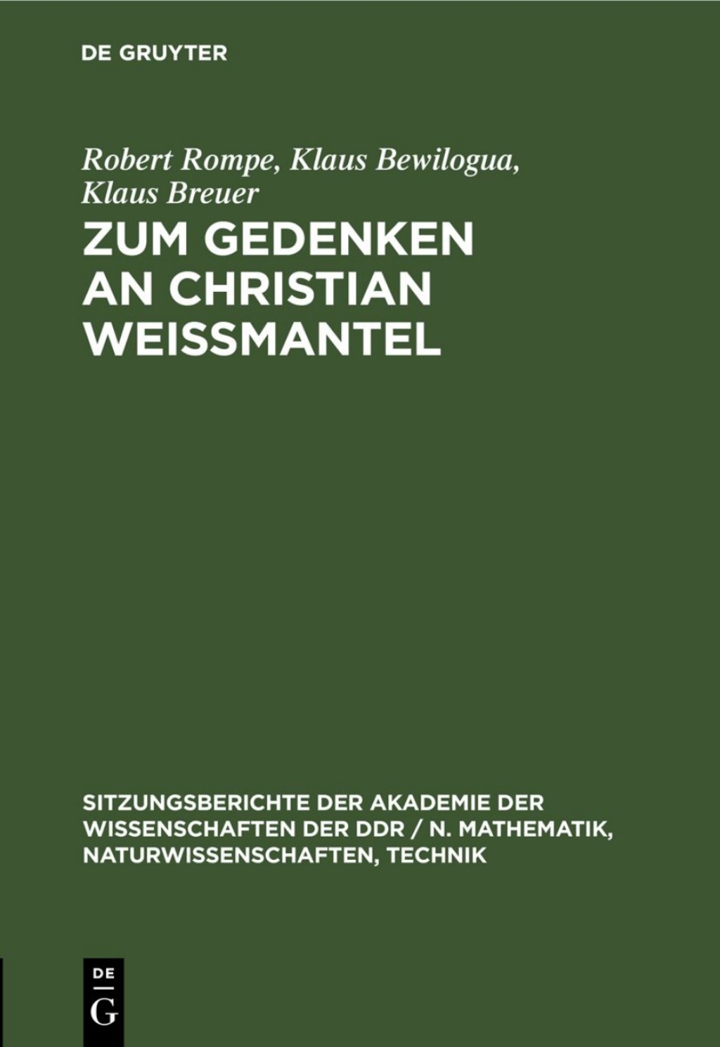 Zum Gedenken an Christian WeiÃŸmantel Metastabile Phasen in ionengestÃ¼tzt abgeschiedenen dÃ¼nnen Schichten 1st Edition â€“ PDF/EPUB Version Downloadable