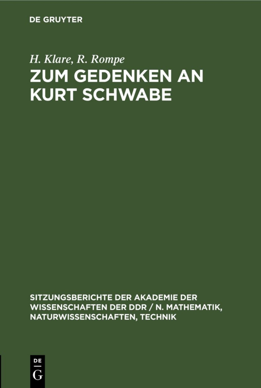 Zum Gedenken an Kurt Schwabe 1st Edition â€“ PDF/EPUB Version Downloadable