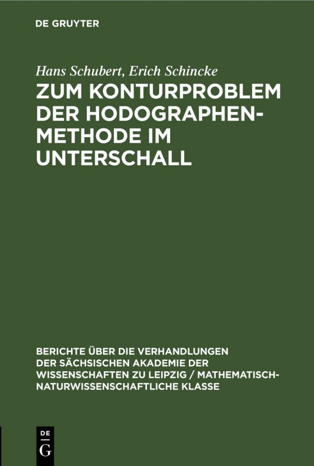 Zum Konturproblem der Hodographenmethode im Unterschall 1st Edition â€“ PDF/EPUB Version Downloadable
