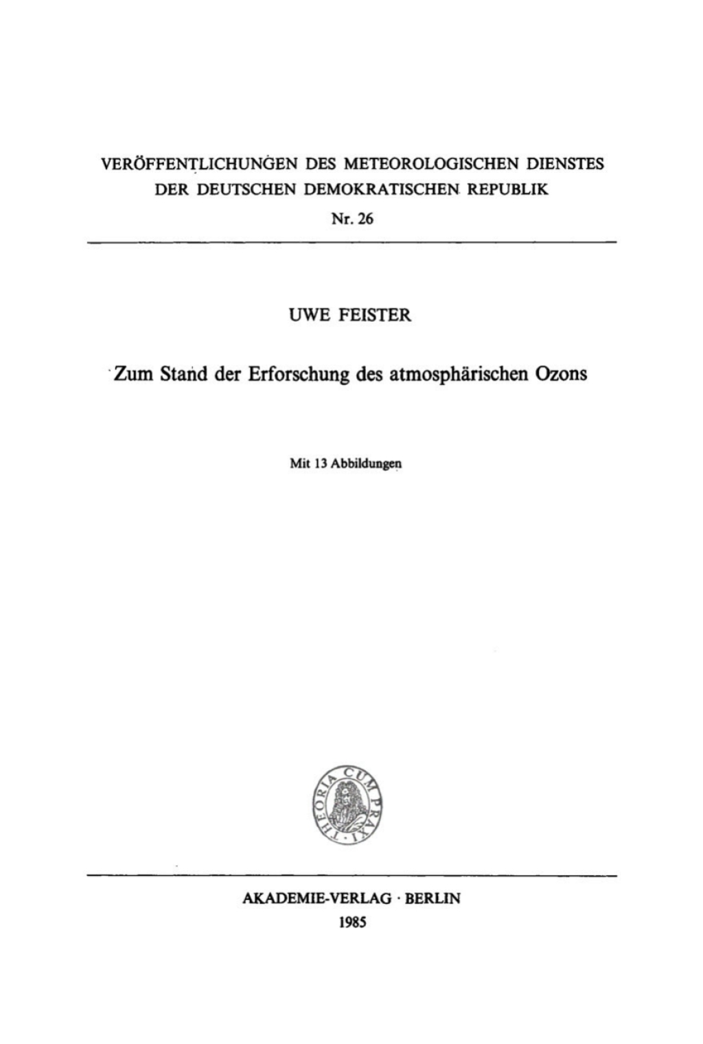 Zum Stand der Erforschung des atmosphÃ¤rischen Ozons 1st Edition â€“ PDF/EPUB Version Downloadable