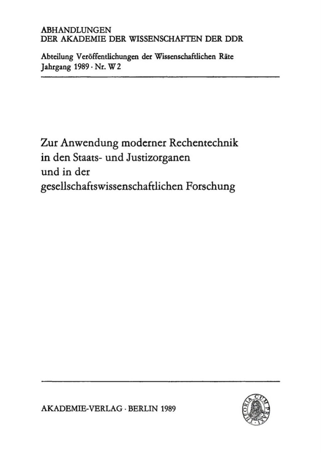 Zur Anwendung moderner Rechentechnik in den Staats- und Justizorganen und in der gesellschaftswissenschaftlichen Forschung 1st Edition â€“ PDF/EPUB Version Downloadable