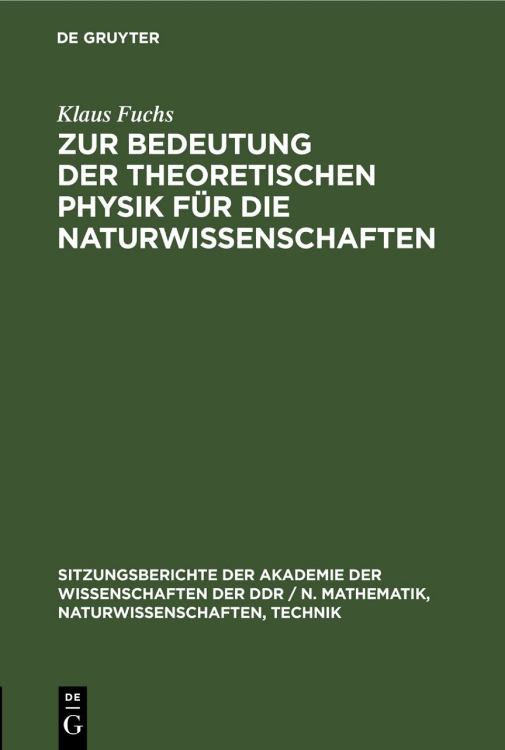 Zur Bedeutung der theoretischen Physik fÃ¼r die Naturwissenschaften 1st Edition â€“ PDF/EPUB Version Downloadable