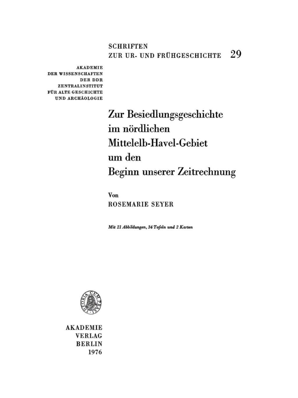 Zur Besiedlungsgeschichte Ä±m nÃ¶rdlichen Mittelelb-Havel-Gebiet um den Beginn unserer Zeitrechnung 1st Edition â€“ PDF/EPUB Version Downloadable