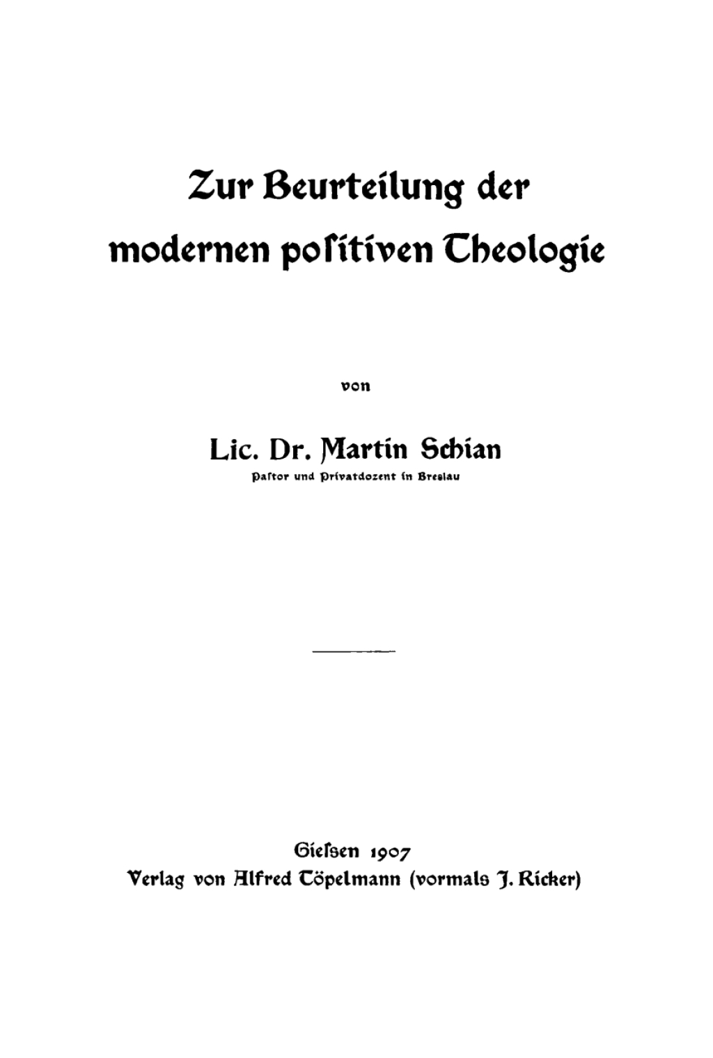 Zur Beurteilung der modernen positiven Theologie 1st Edition â€“ PDF/EPUB Version Downloadable