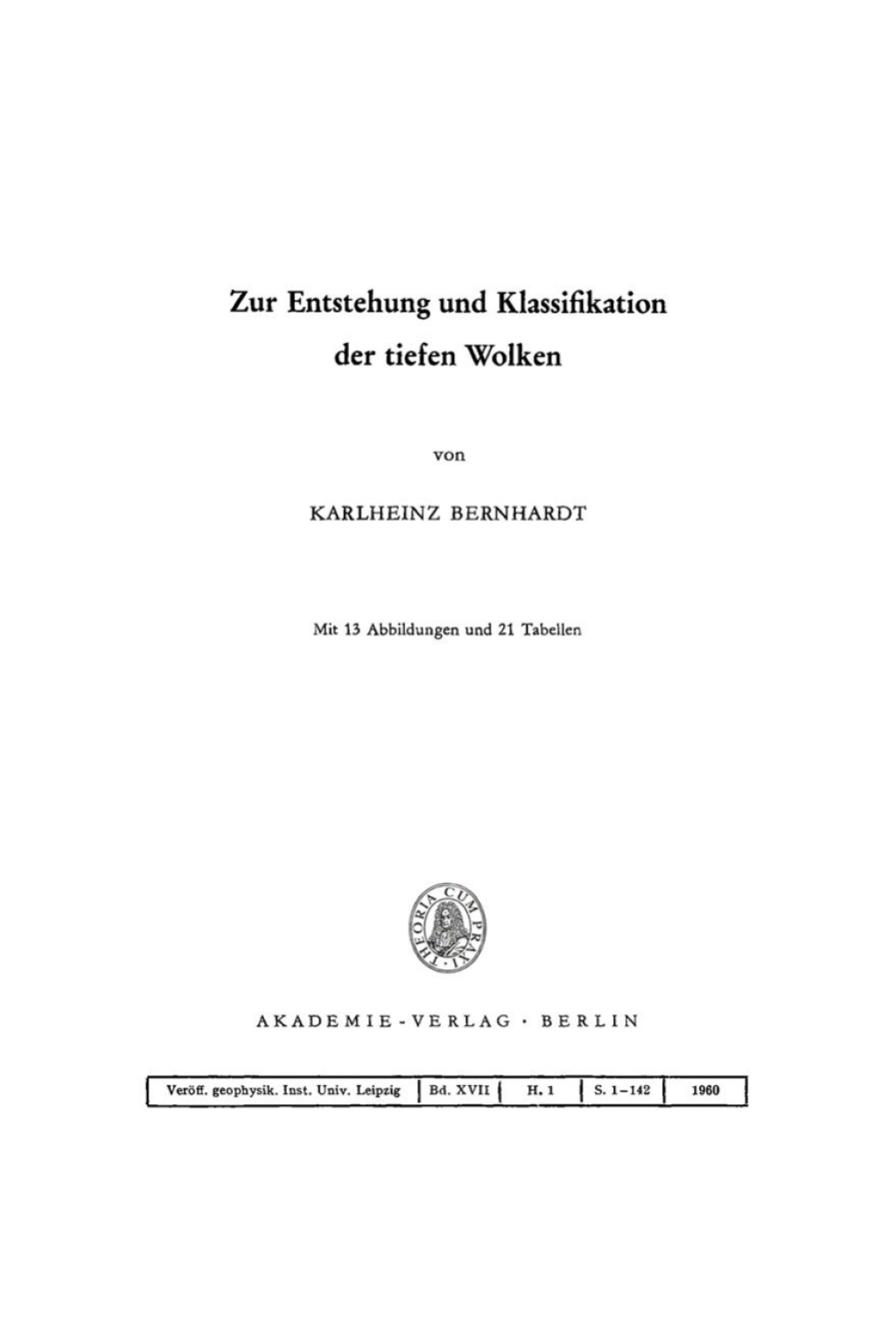 Zur Entstehung und Klassifikation der tiefen Wolken 1st Edition â€“ PDF/EPUB Version Downloadable
