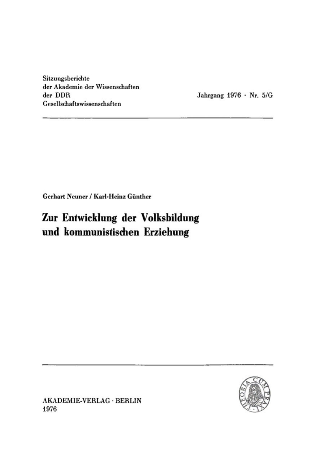 Zur Entwicklung der Volksbildung und kommunistischen Erziehung 1st Edition â€“ PDF/EPUB Version Downloadable