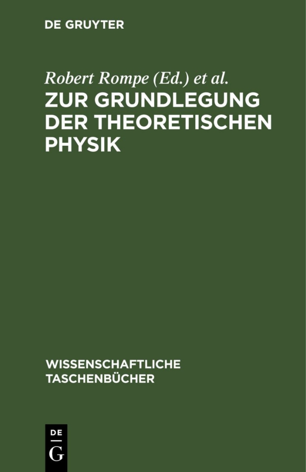 Zur Grundlegung der theoretischen Physik 1st Edition â€“ PDF/EPUB Version Downloadable