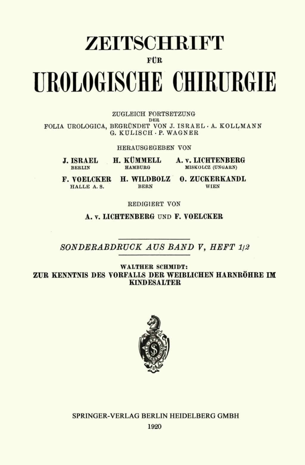 Zur Kenntnis des Vorfalls der weiblichen HarnrÃ¶hre im Kindesalter  â€“ PDF/EPUB Version Downloadable