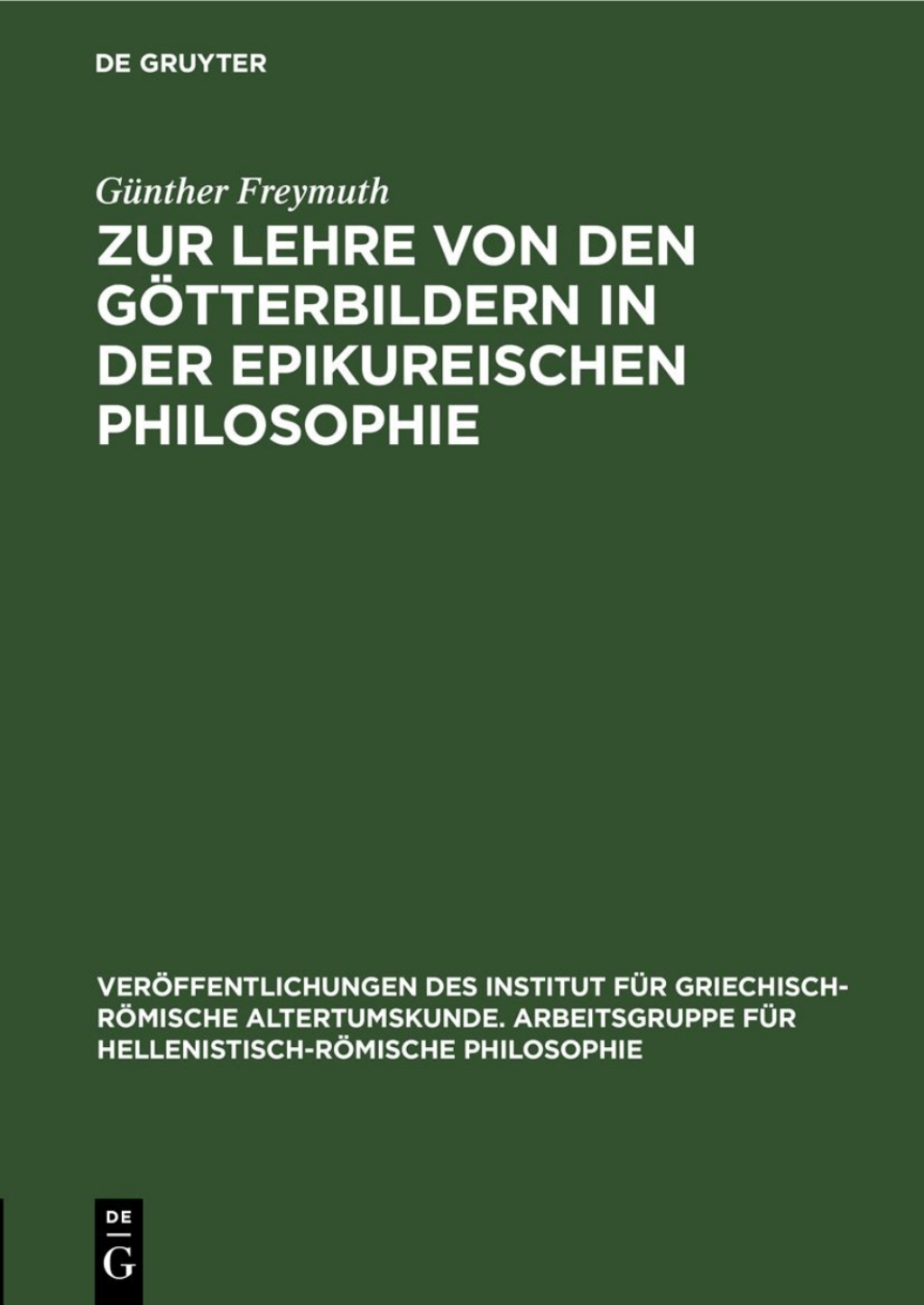 Zur Lehre von den GÃ¶tterbildern in der epikureischen Philosophie 1st Edition â€“ PDF/EPUB Version Downloadable