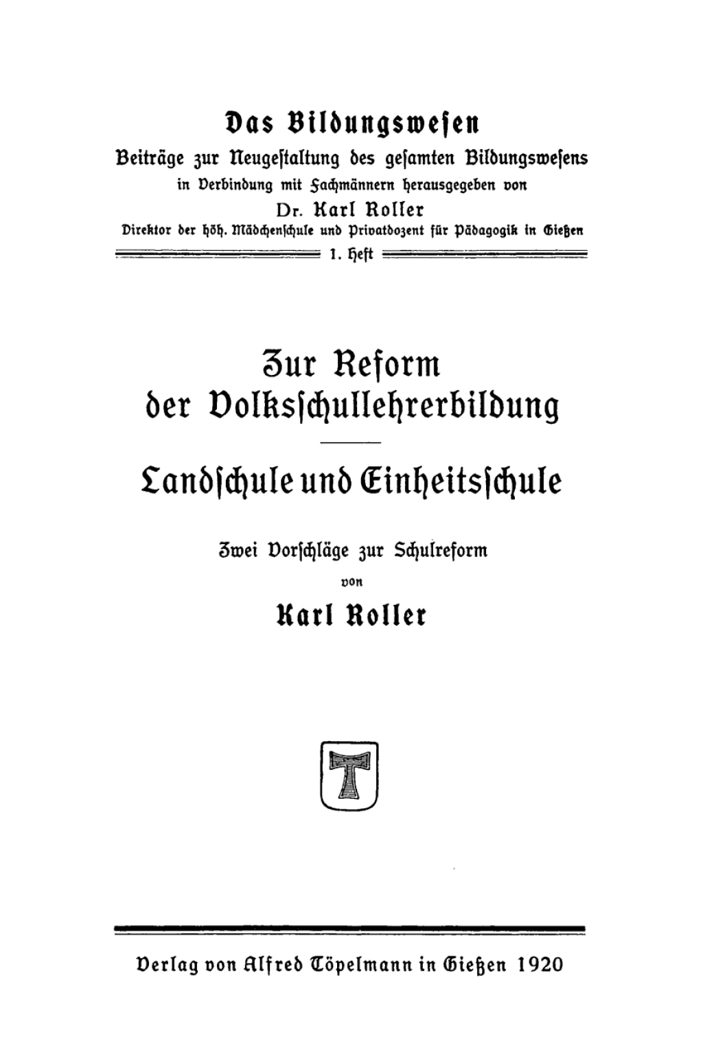 Zur Reform der Volksschullehrerbildung Zwei VorschlÃ¤ge zur Schulreform 1st Edition â€“ PDF/EPUB Version Downloadable
