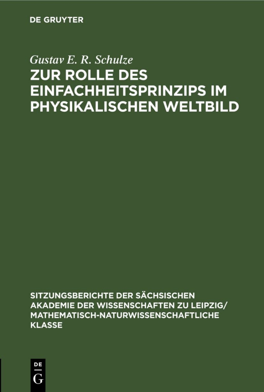 Zur Rolle des Einfachheitsprinzips im physikalischen Weltbild 1st Edition â€“ PDF/EPUB Version Downloadable