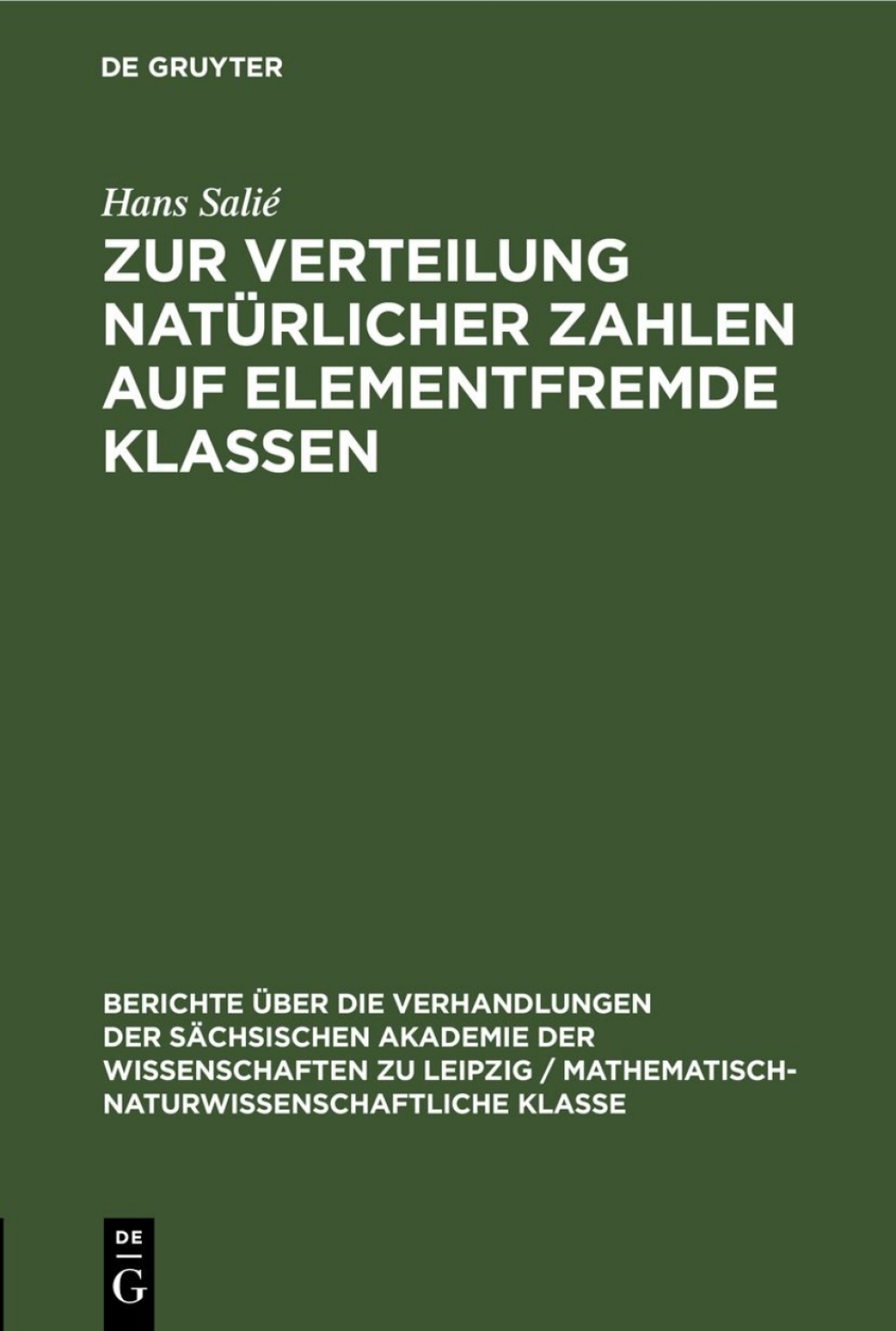 Zur Verteilung natÃ¼rlicher Zahlen auf elementfremde Klassen 1st Edition â€“ PDF/EPUB Version Downloadable