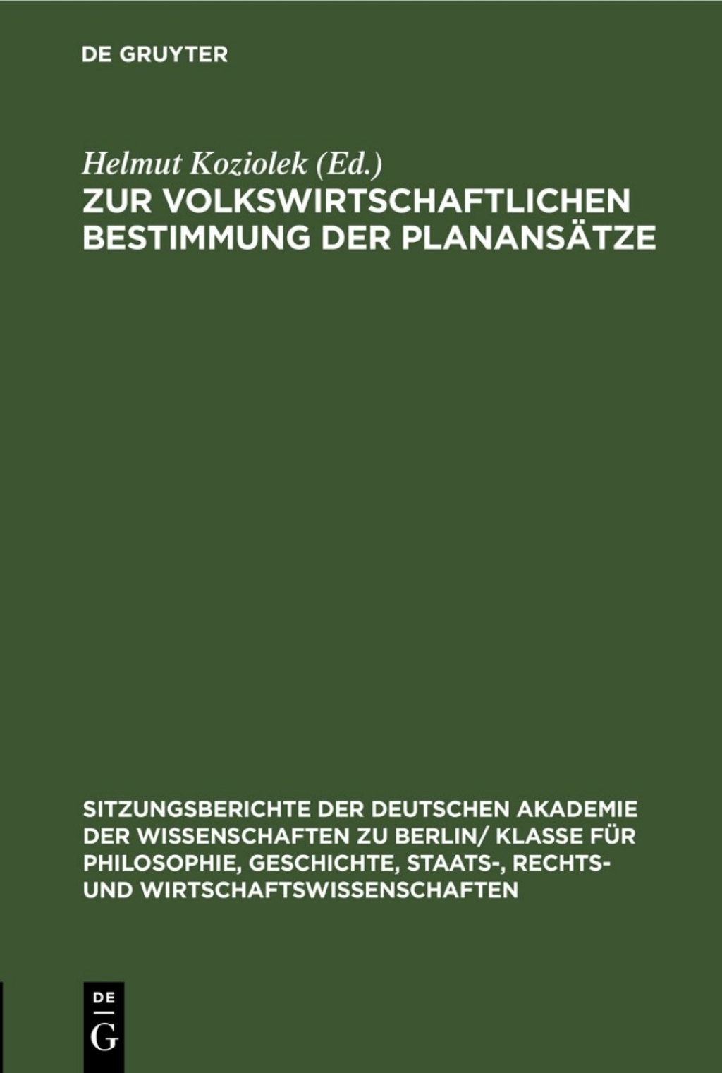 Zur volkswirtschaftlichen Bestimmung der PlanansÃ¤tze 1st Edition â€“ PDF/EPUB Version Downloadable