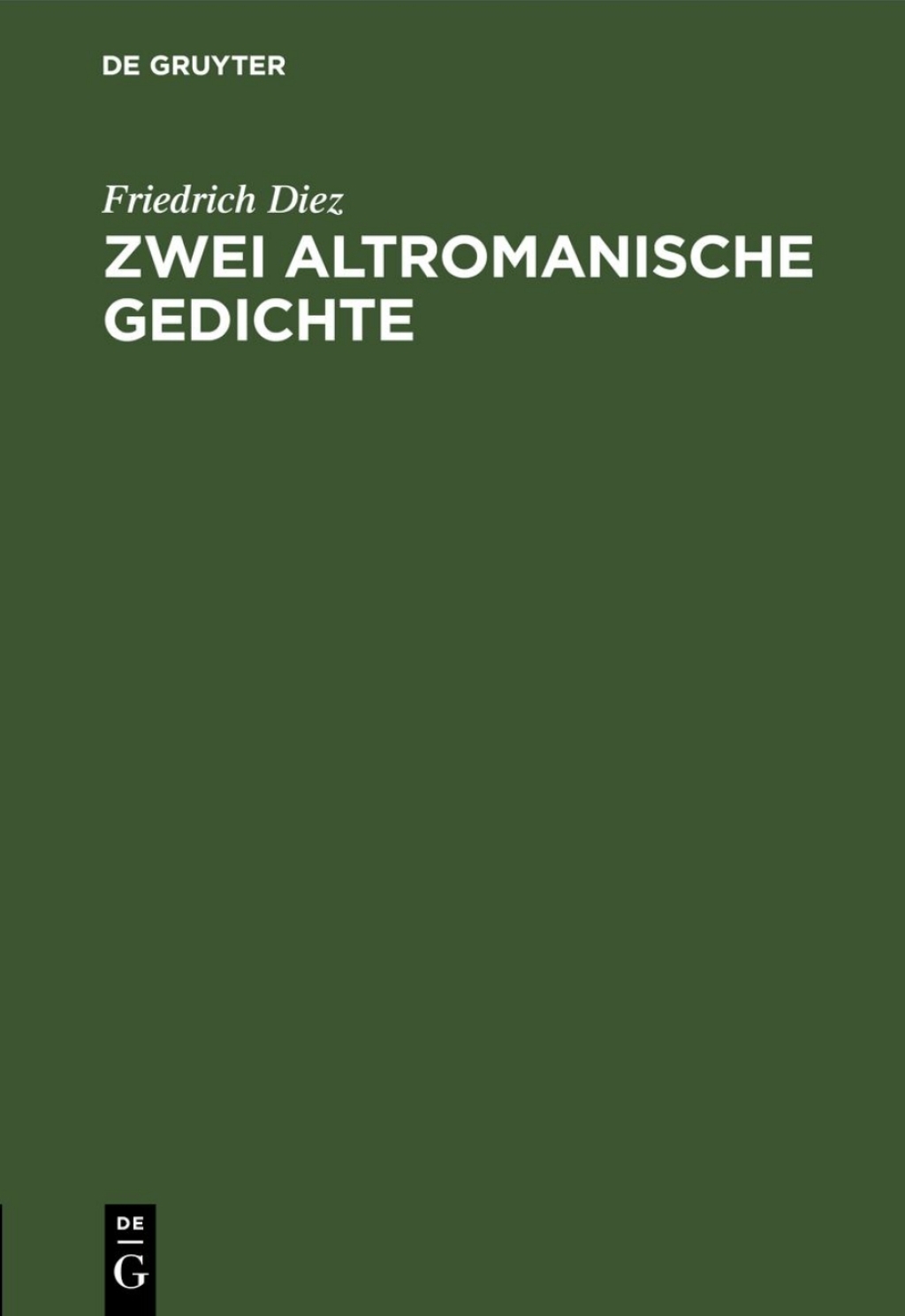 Zwei altromanische Gedichte  â€“ PDF/EPUB Version Downloadable